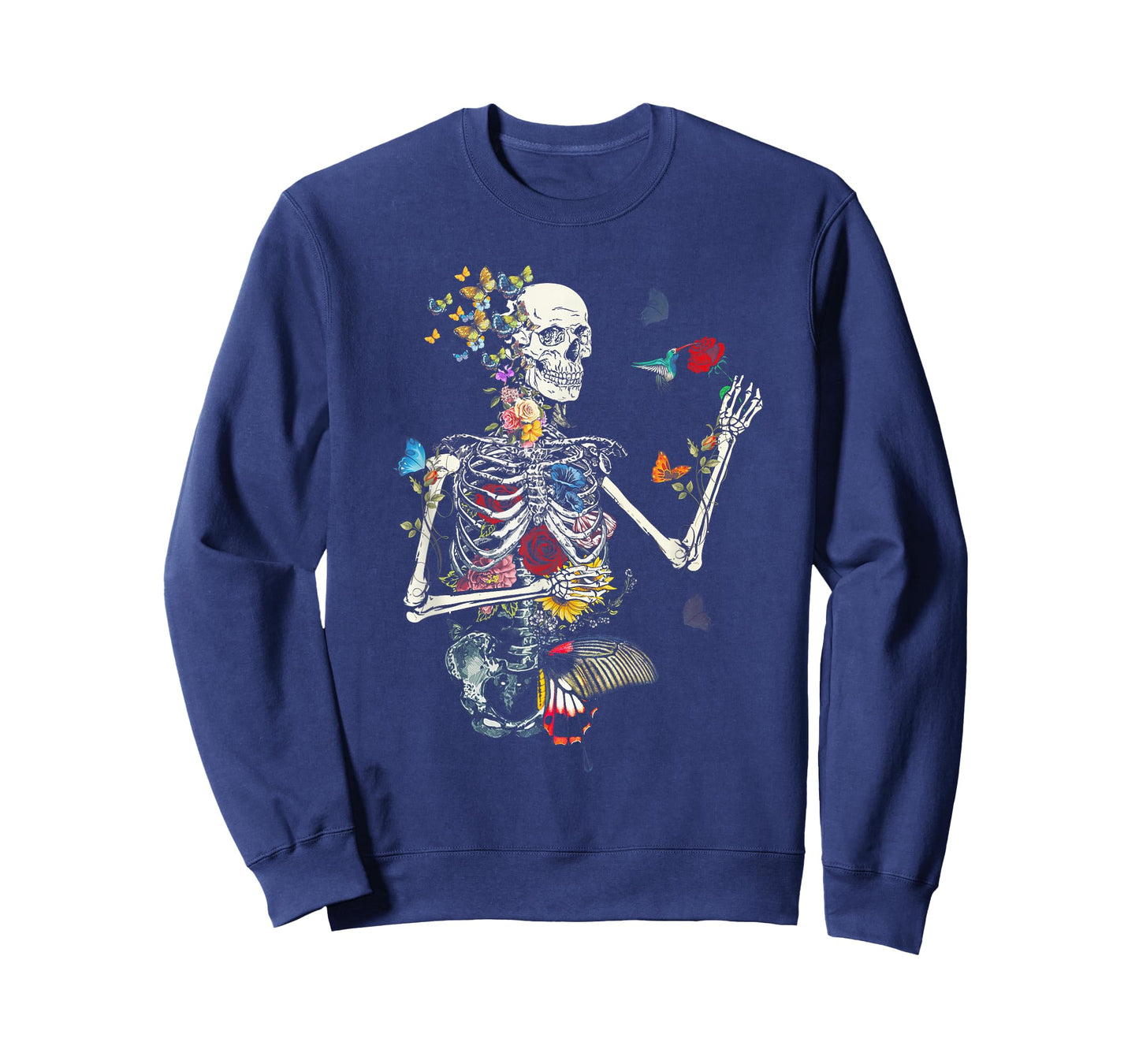Cool Skeleton Plant Nature Flower Halloween T-Shirt