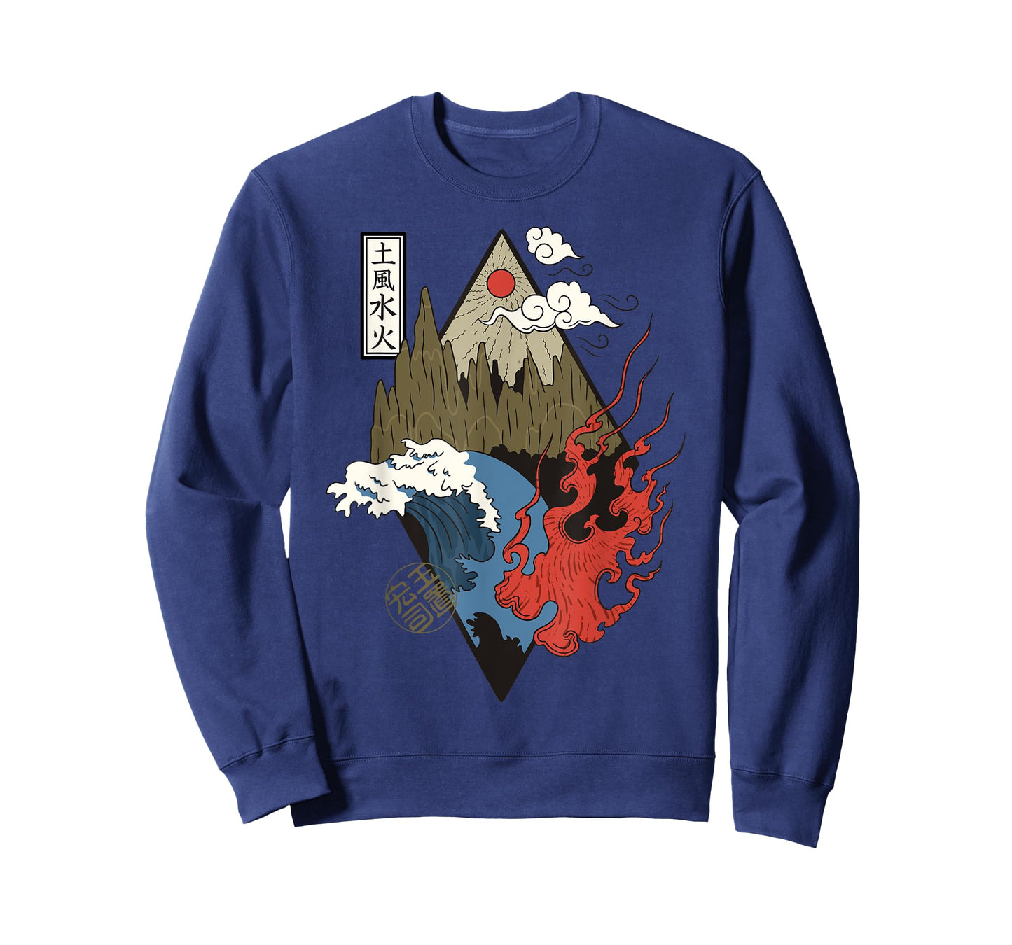 Vintage Retro Four Elements Japanese Aesthetic Lovers Gift T-Shirt
