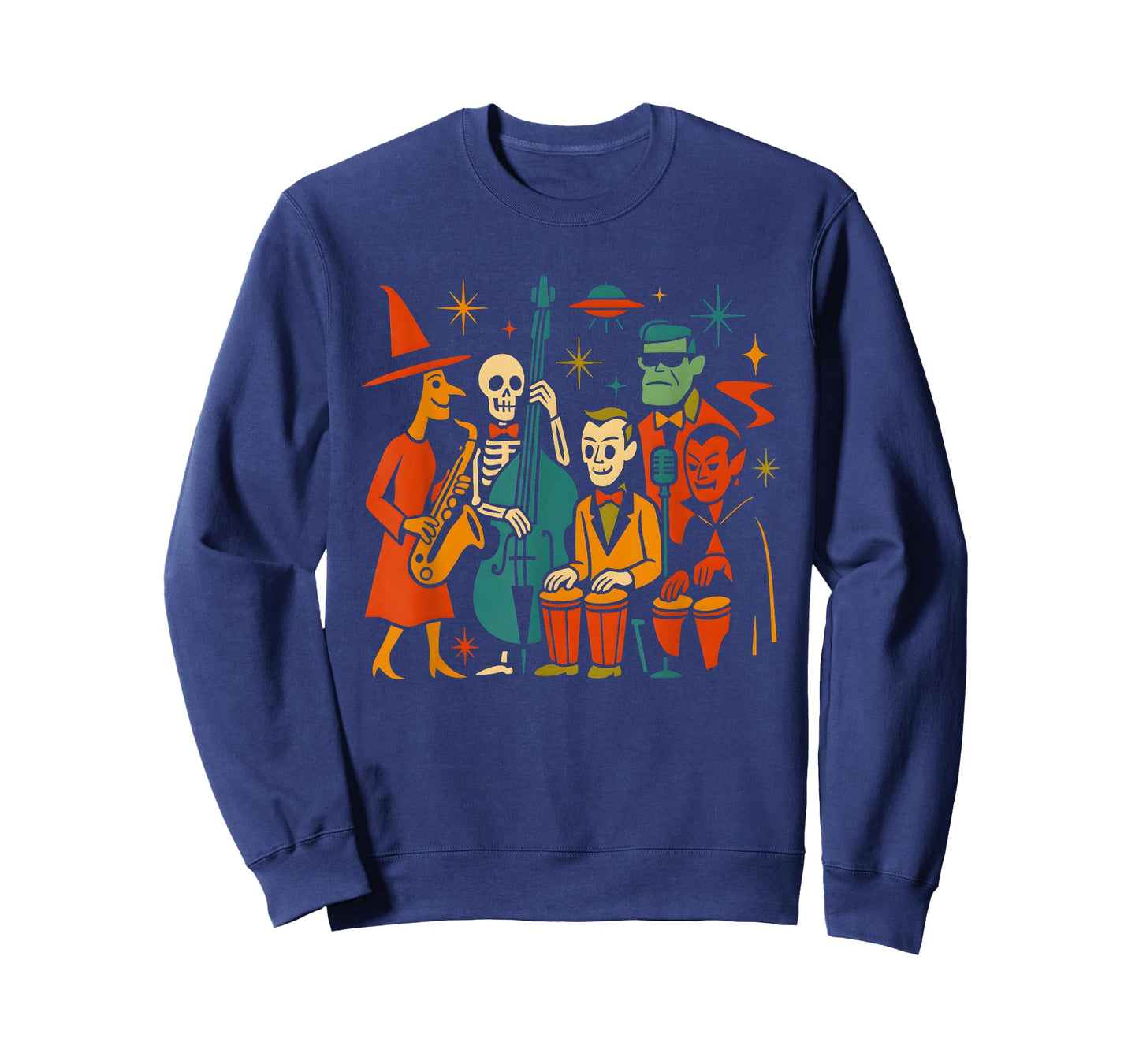 Vintage Mid-Century Modern Monster Atomic Jazz Band T-Shirt