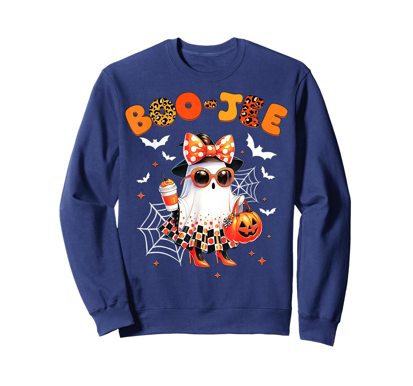 Coquette Leopard Ghost Coffee Boo-JEE Halloween Boujee Ghost T-Shirt