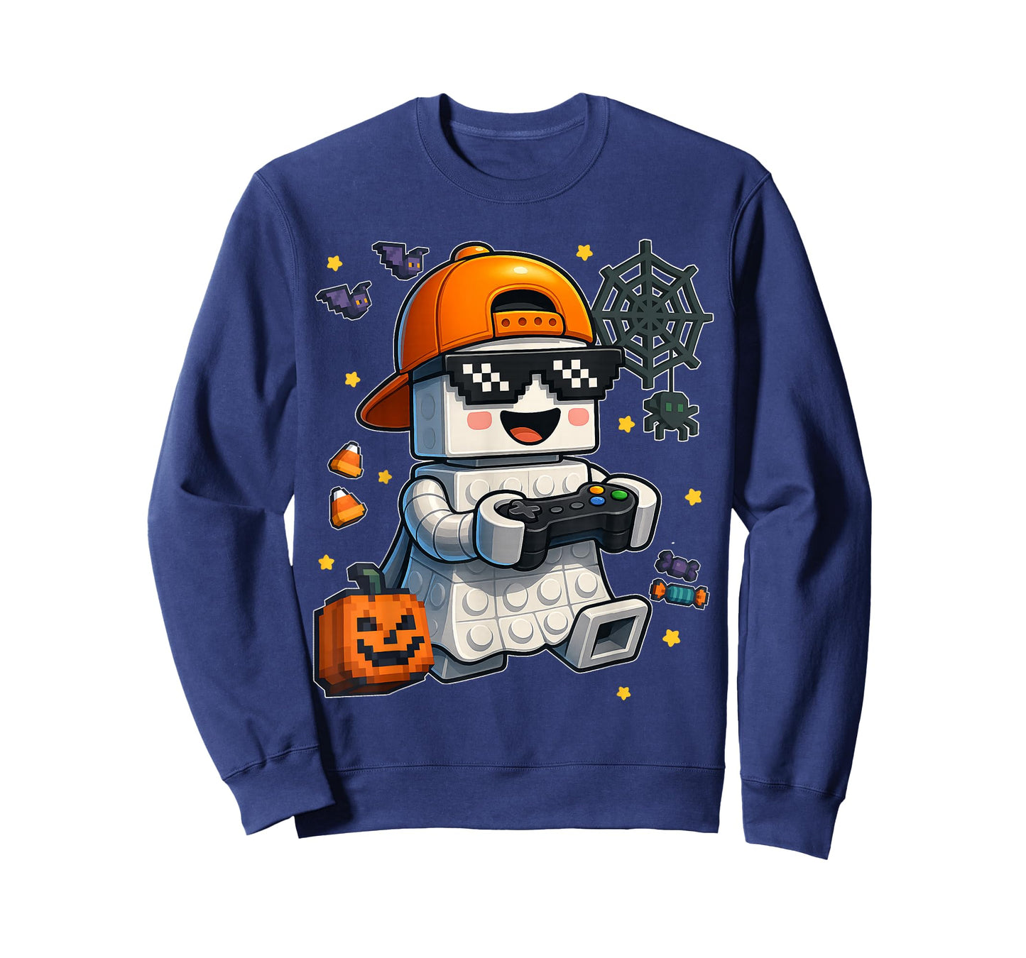 Building Brick Boo Game Controller Halloween Costumes Boys T-Shirt