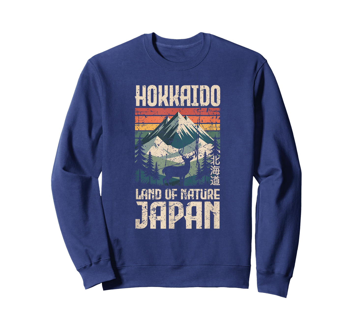 Hokkaido Japan Deer Vintage Travel Kawaii Kanji Souvenir T-Shirt