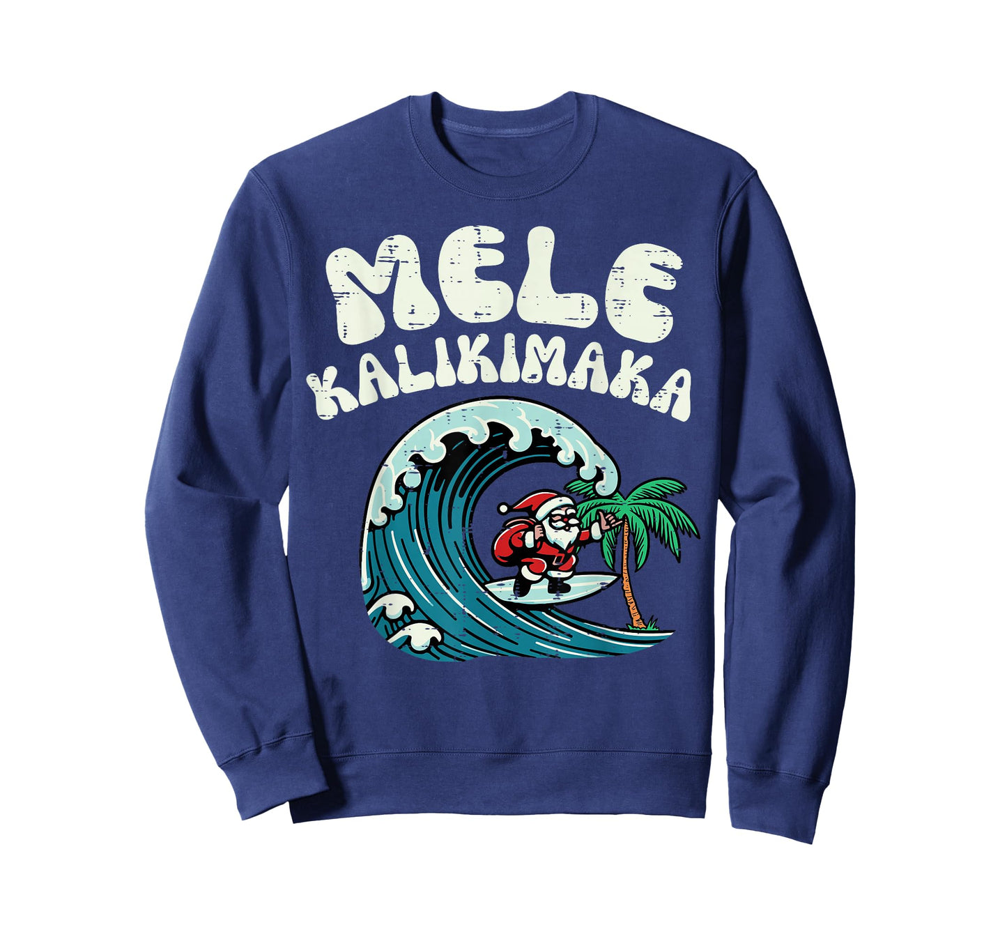 Christmas Surfing Santa Mele Kalikimaka Xmas Men Boys Kids T-Shirt