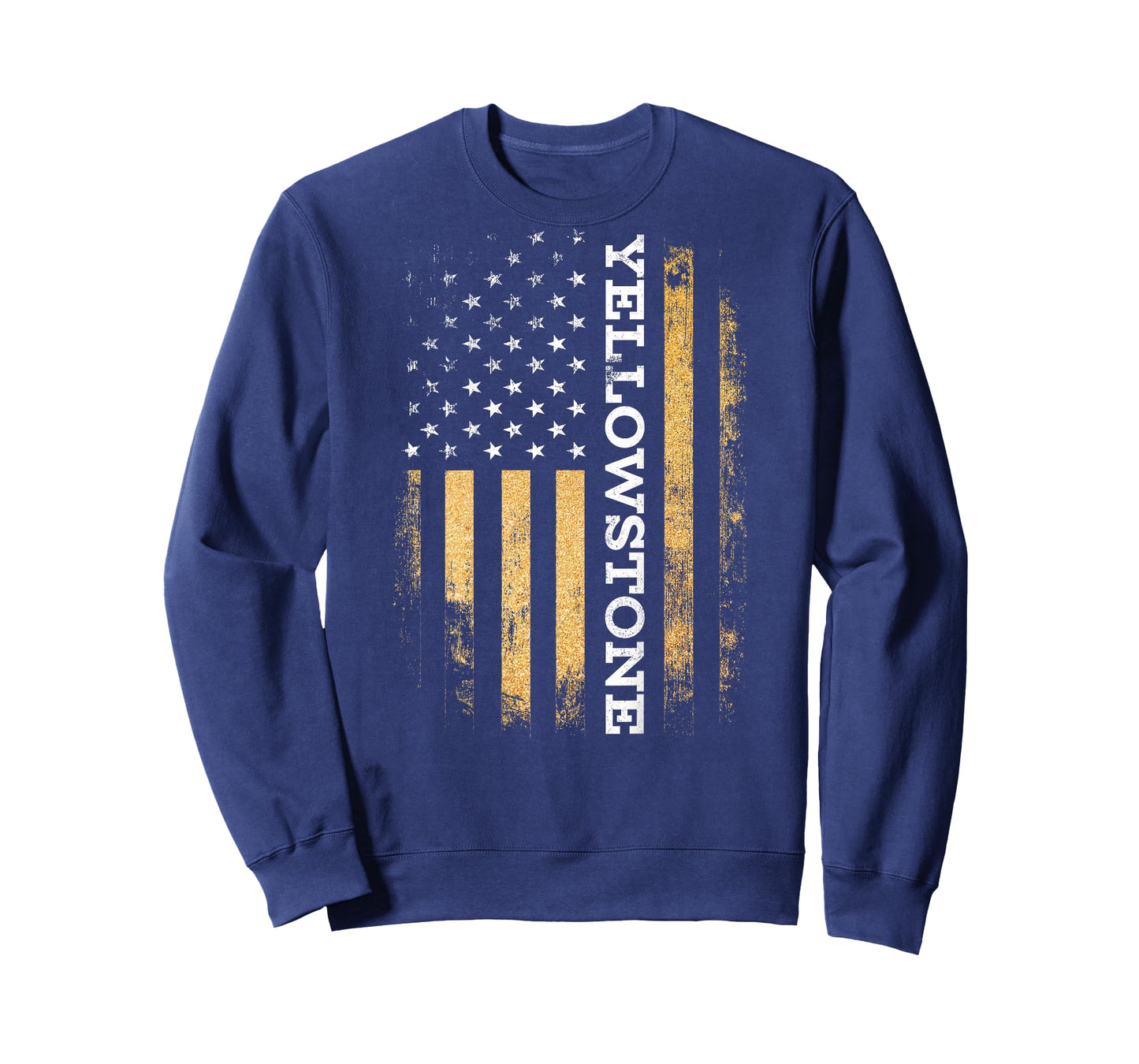 Funny Yellow Stone Flag Yellowstone American Flag (on Back) T-Shirt