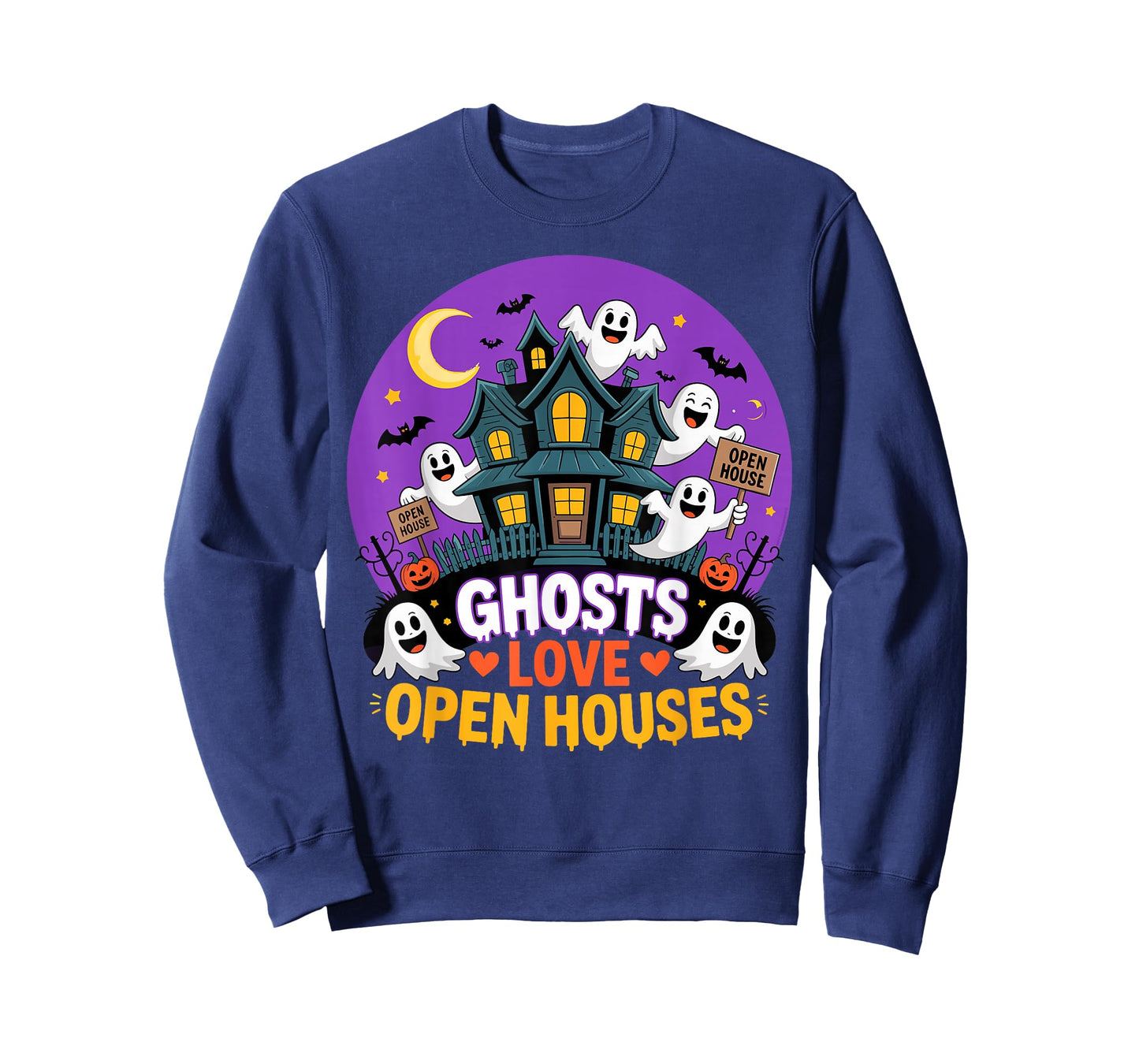 Ghosts Love Open Houses Funny Realtor Halloween T-Shirt