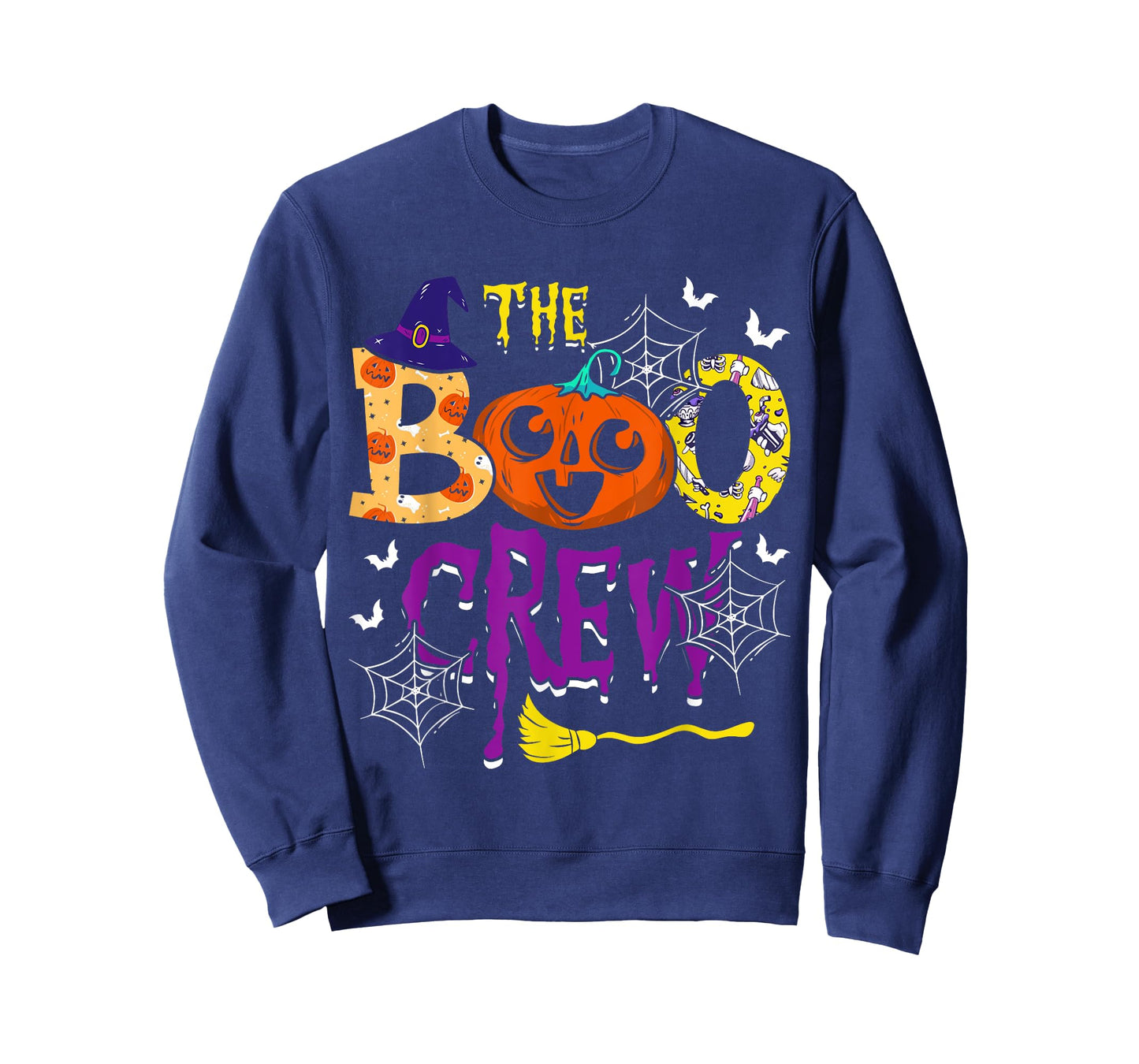 The Boo Crew Witch Pumpkin Web Spider Decor Halloween T-Shirt