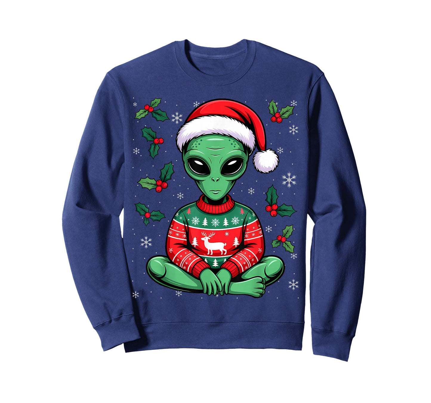 Cute Funny Alien Ugly Christmas Sweater T-Shirt
