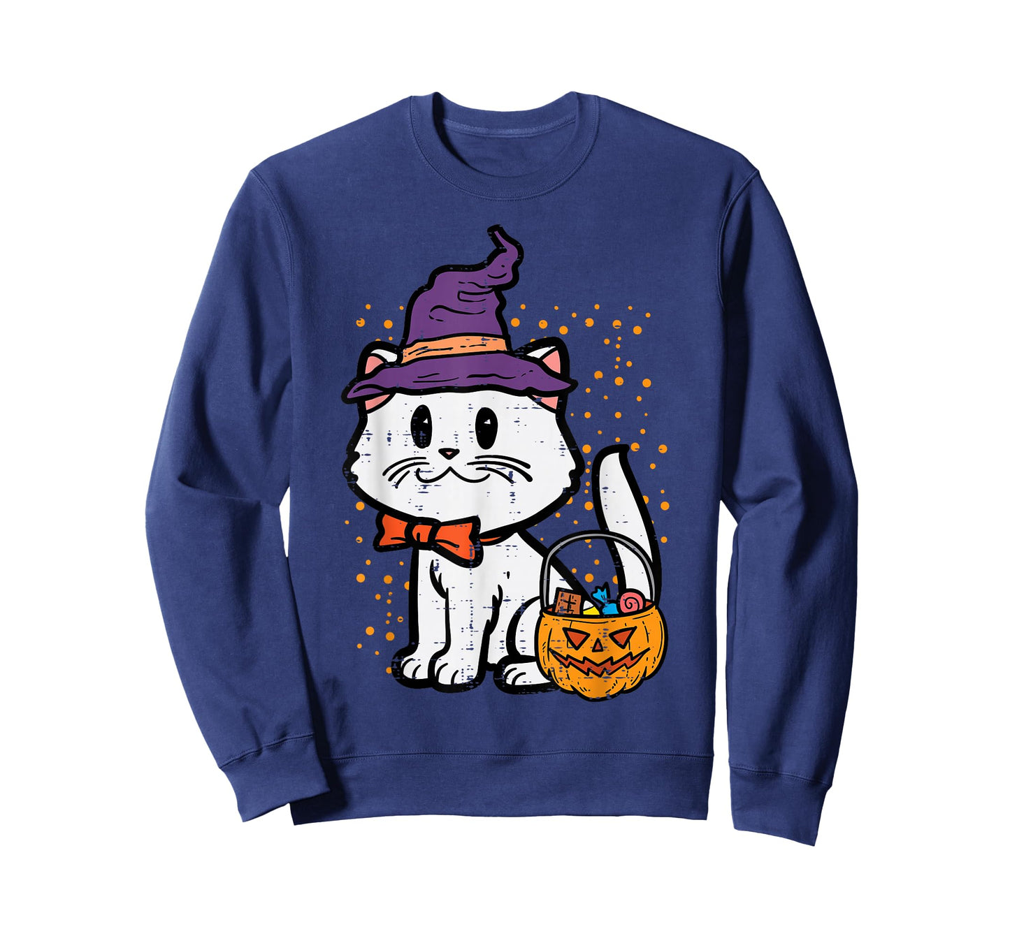 Halloween Witch Cat Trick Or Treat Kitten Costume Girls Kids T-Shirt