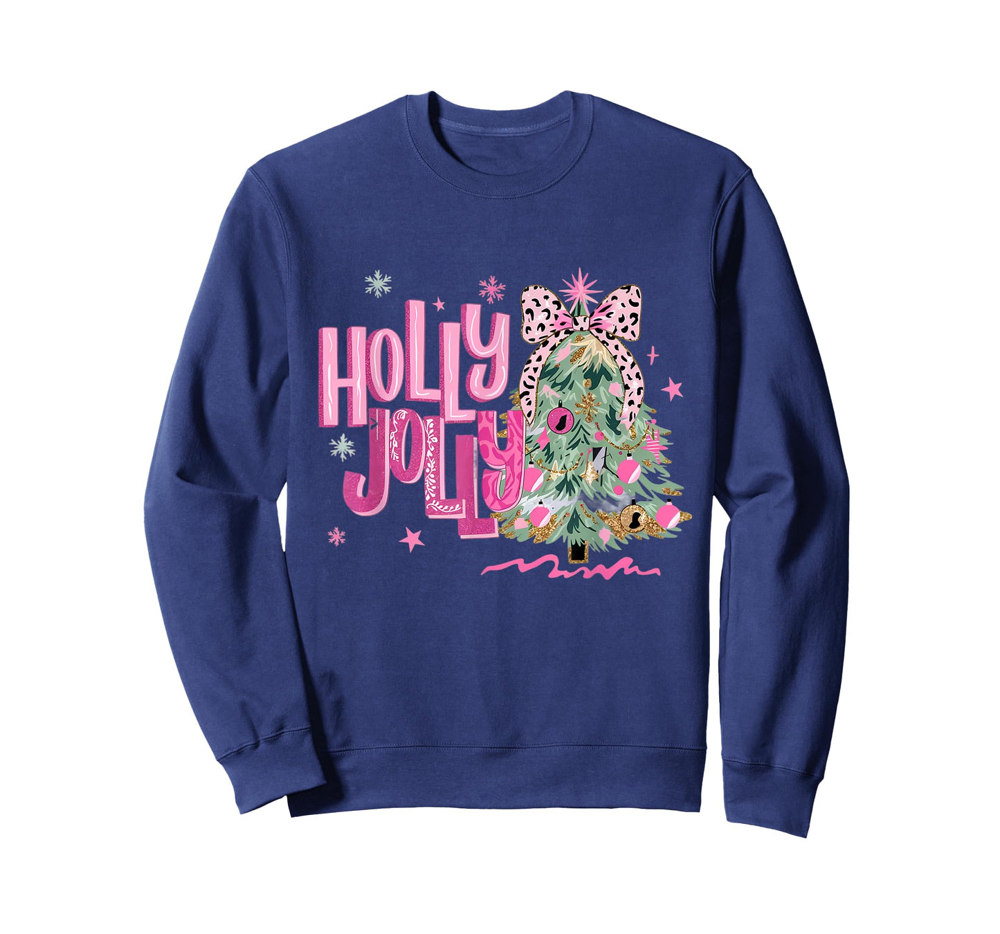 Holly Coquette Bow Jolly Rainbow Christmas Tree Xmas Holiday T-Shirt