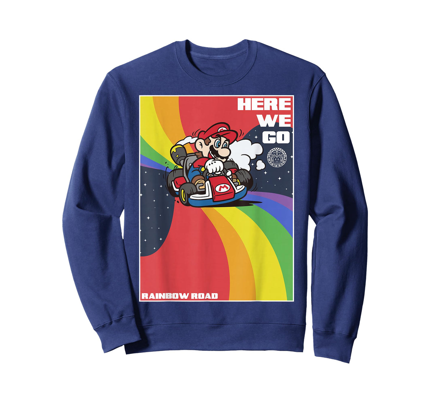 Mario Kart Pride Mario Here We Go Rainbow Road Poster T-Shirt