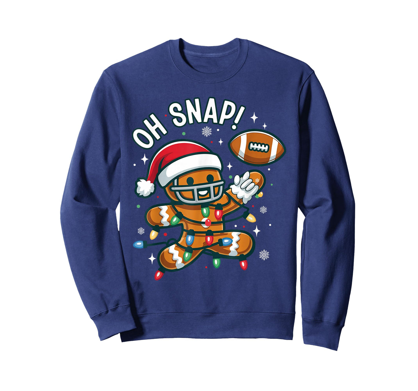 Gingerbread Cookie Playing Football Christmas Xmas Boys Men T-Shirt