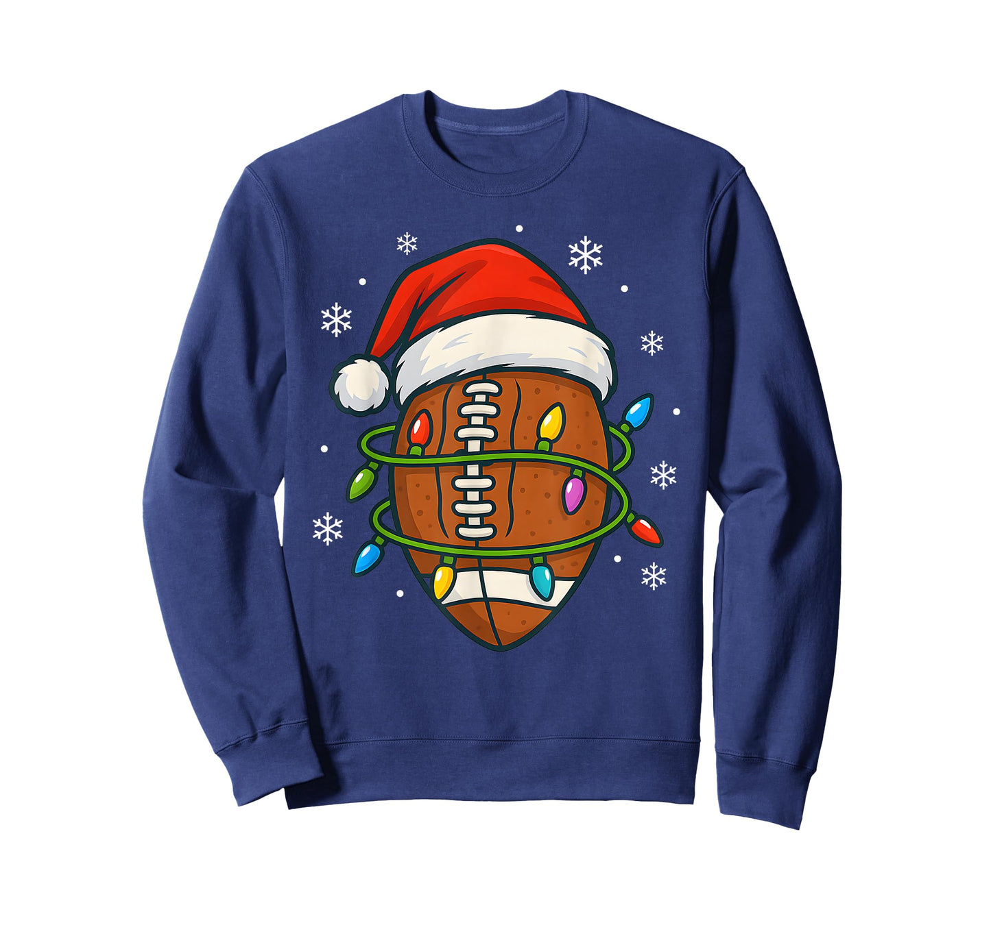 American Football Christmas Santa Men Boy Kids T-Shirt