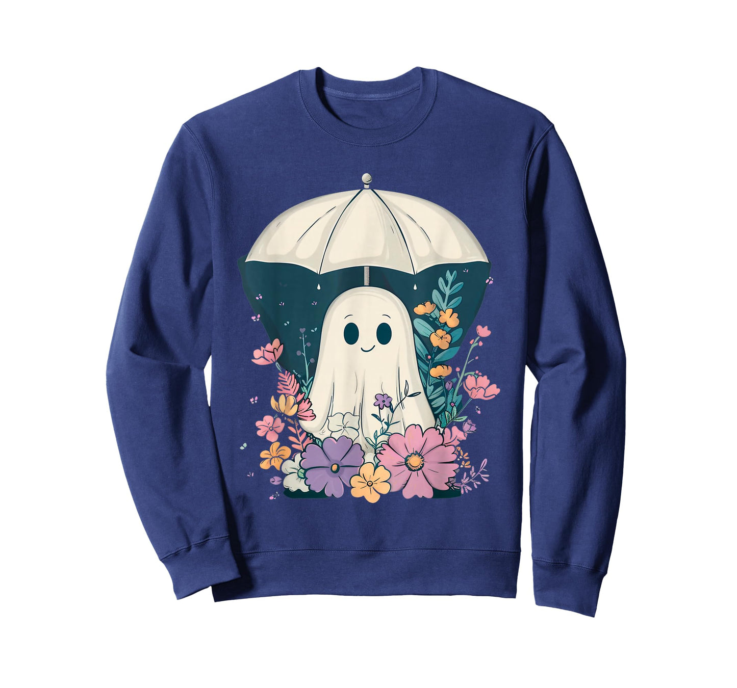 Cute Boho Ghost Under Umbrella Halloween Party Ghost Costume T-Shirt