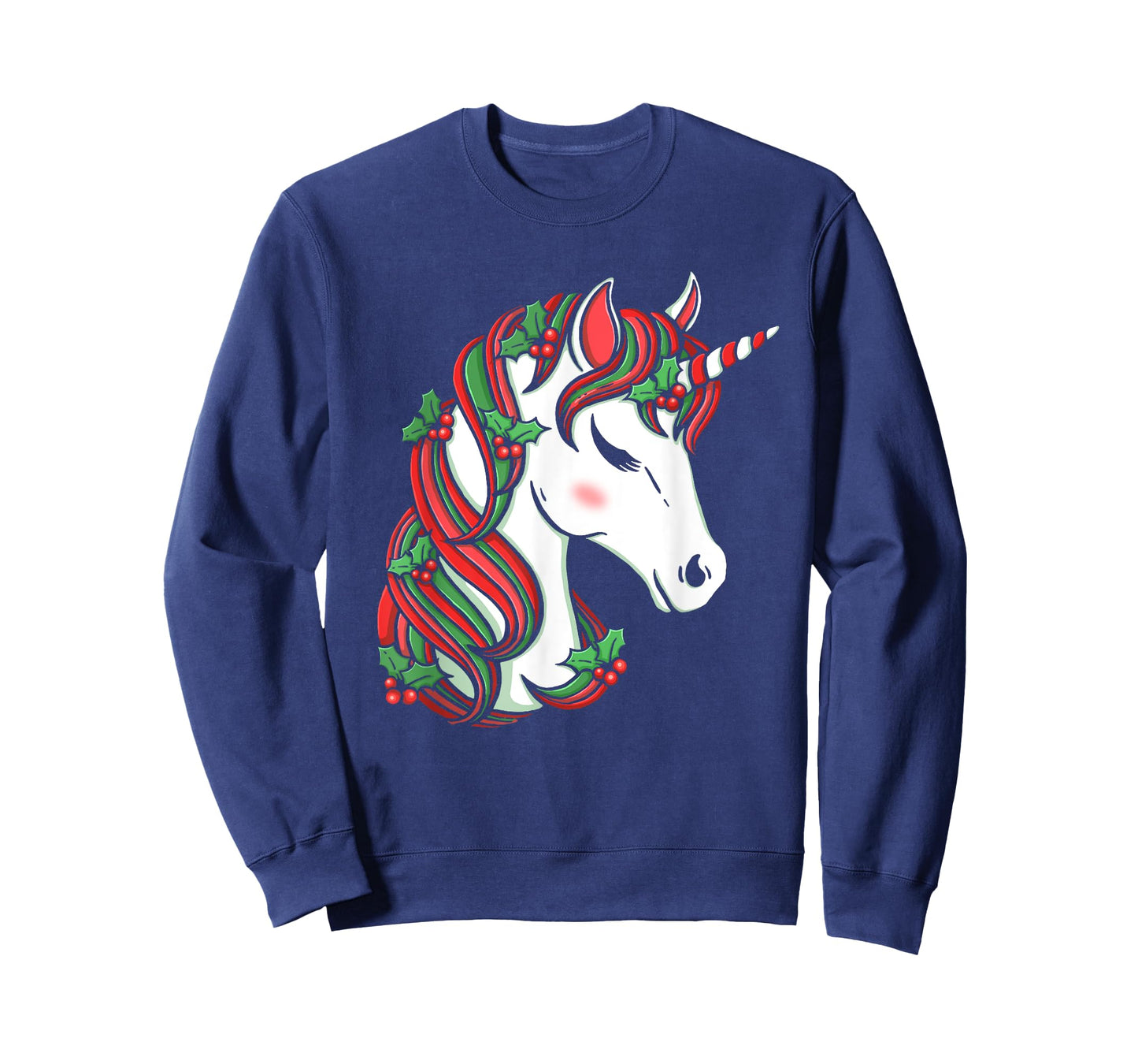 Cute Candy Cane Unicorn Christmas Matching Top T-Shirt