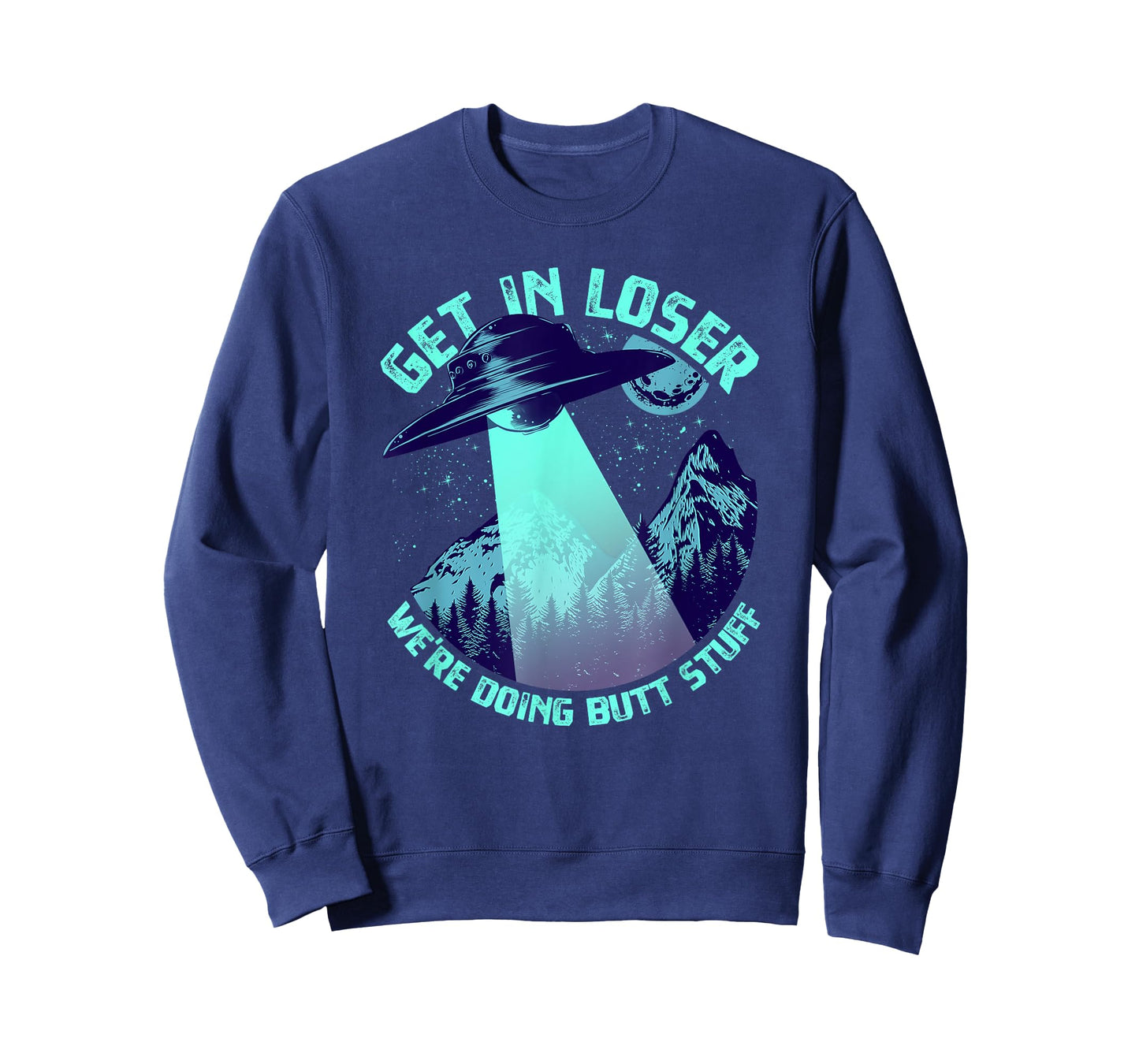 Vintage Get In Loser Alien Bigfoot Tees Alien Abduction T-Shirt - Unisex-Adults - Black - Short Sleeve - Small - Crew Neck - Classic Fit - UFO, Alien, Bigfoot, Sci-Fi & Fantasy Enthusiasts