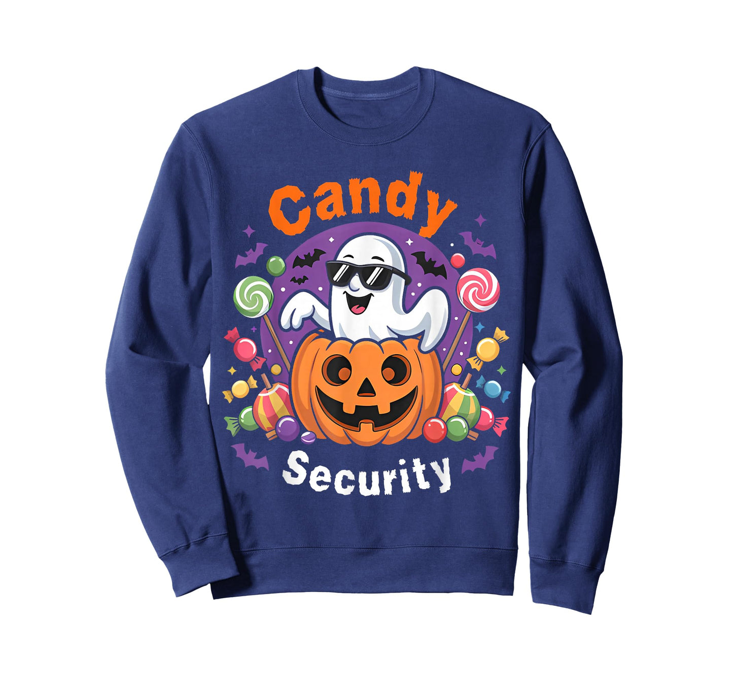 Candy Security Boo Pumpkin Funny Ghost Halloween Costume T-Shirt