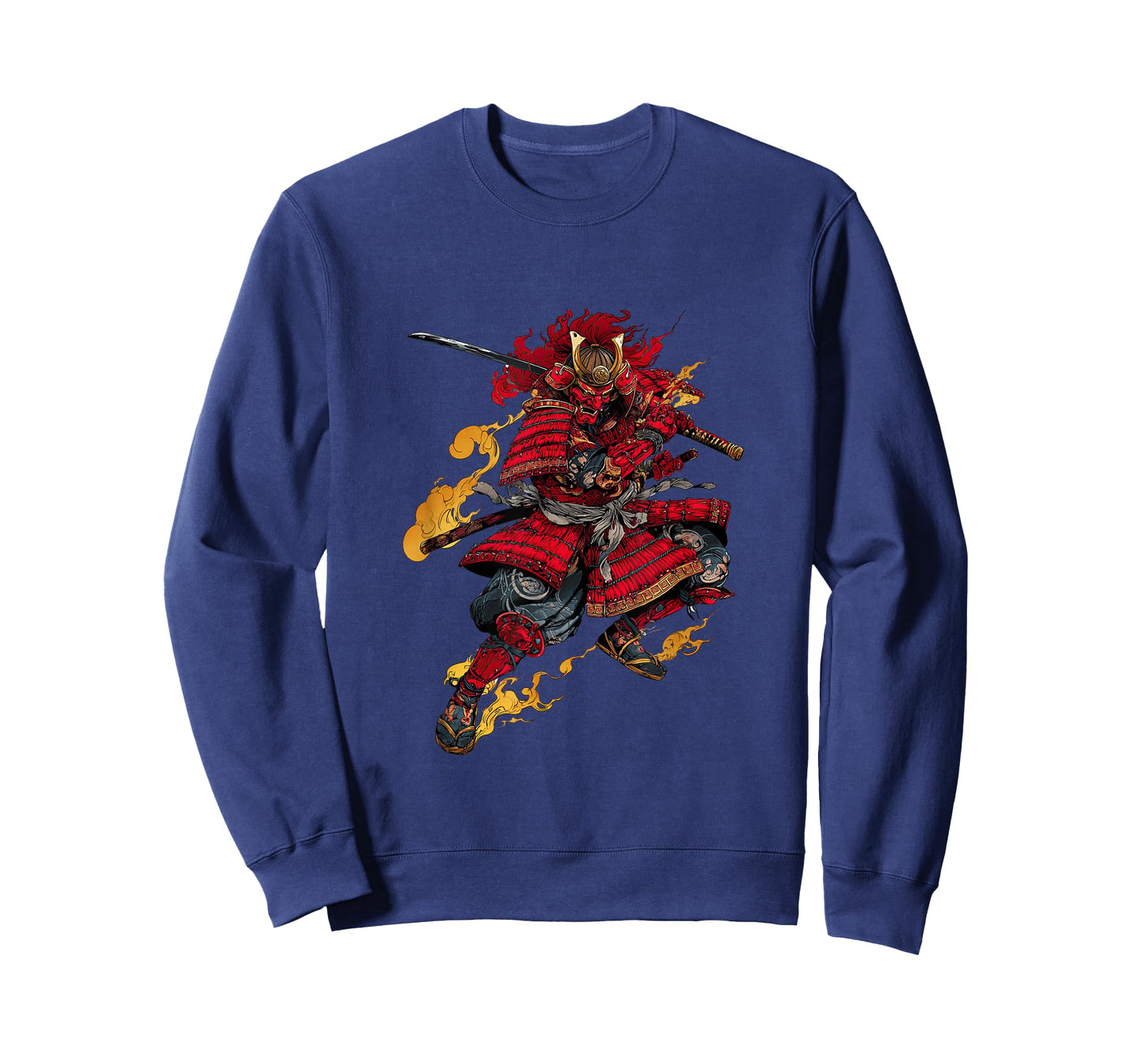 Japanese Samurai in Fiery Strike Pose T-Shirt