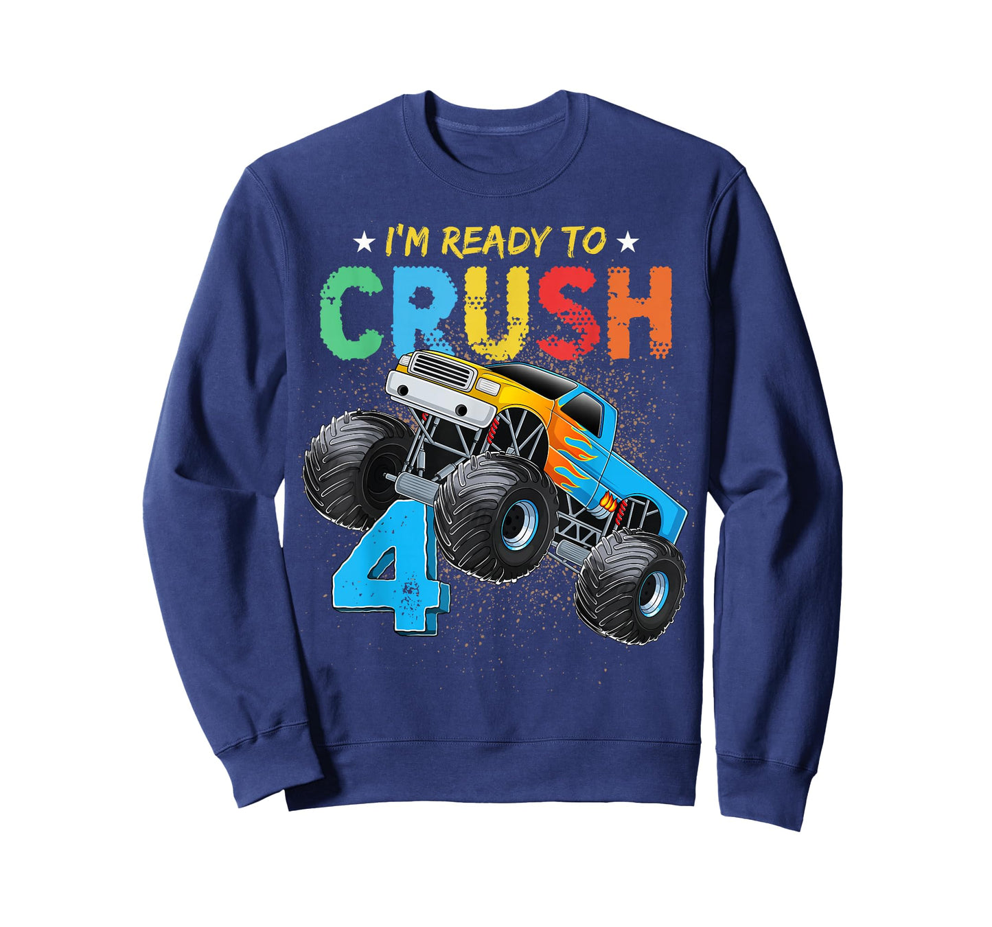 Ready To Crush 4 Monster Truck 4th Birthday Boys Kids T-Shirt