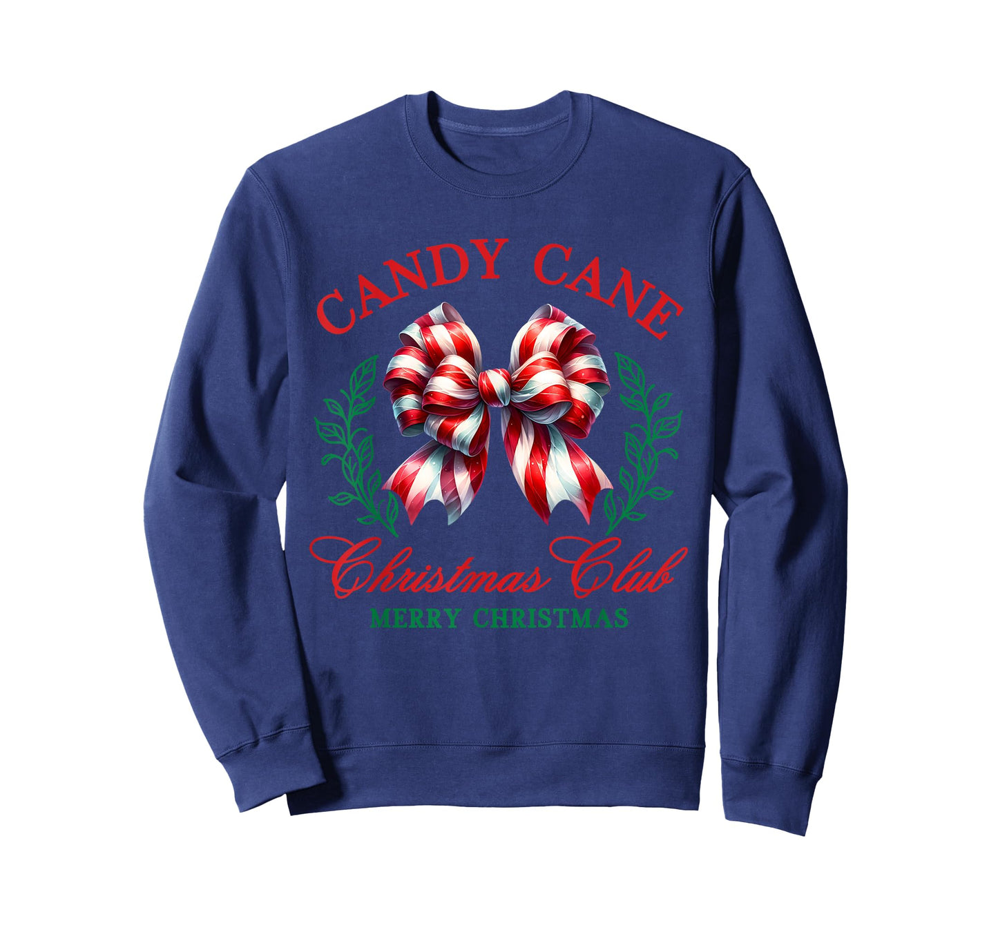 Candy Cane Coquette Bow Merry Christmas Xmas Club Holiday T-Shirt