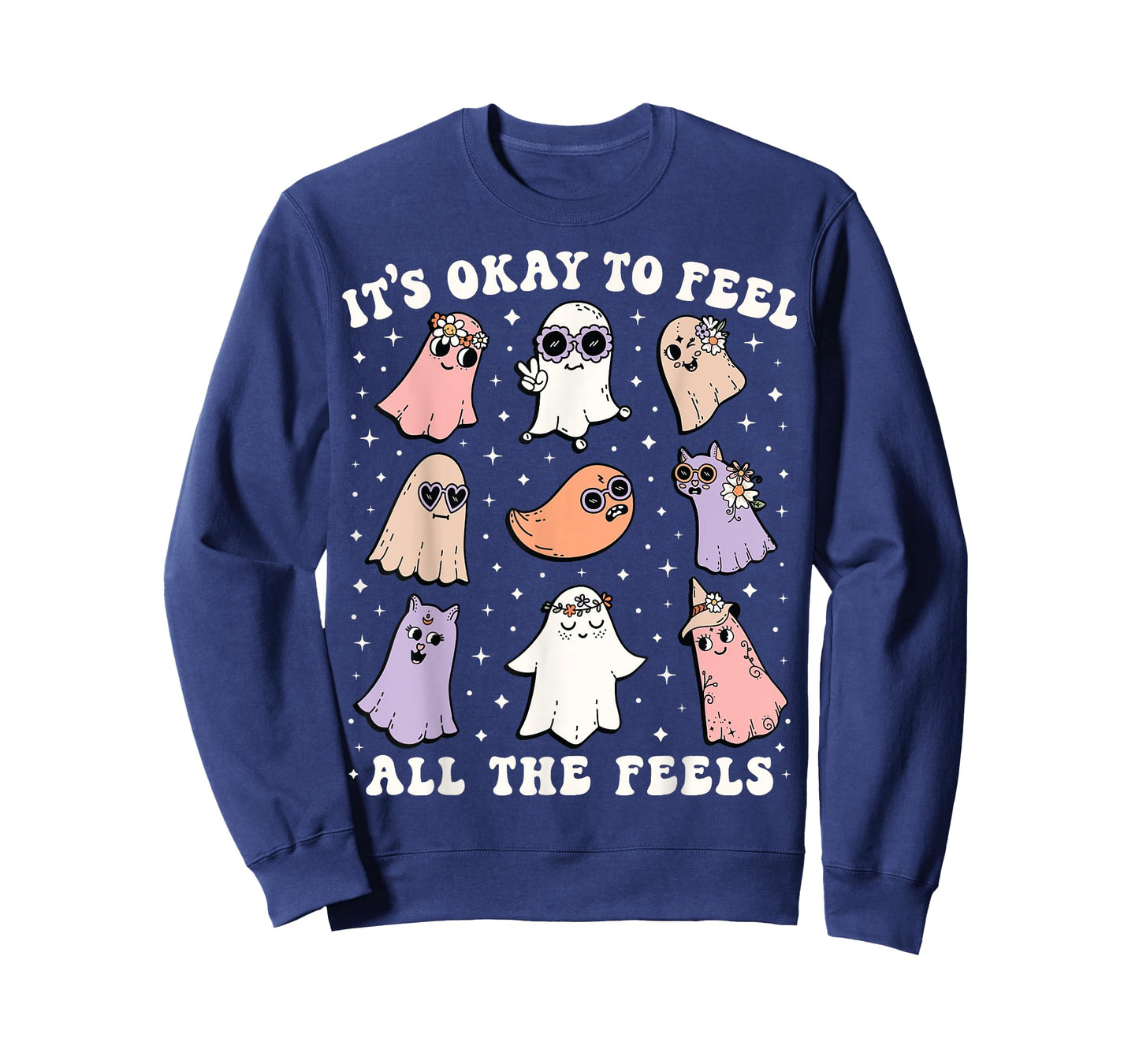 It’s Okay to Feel All the Feels Shirt Halloween Cute Ghost T-Shirt