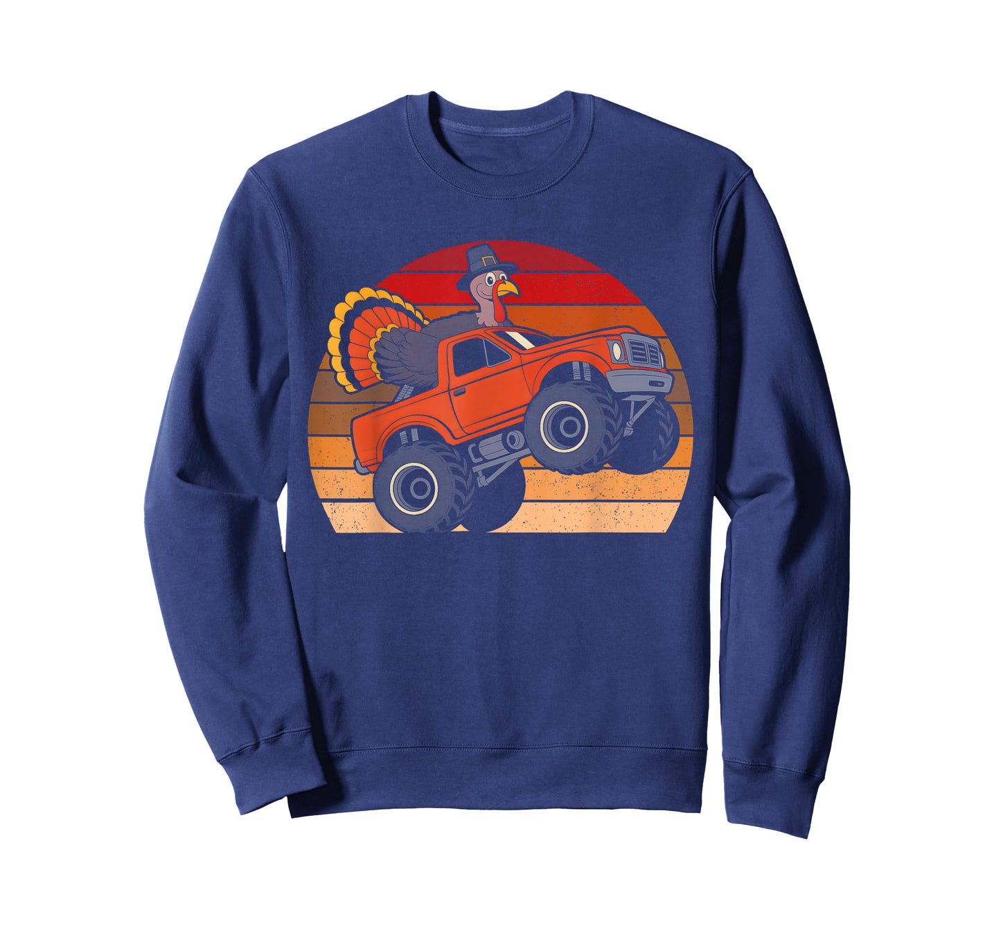 Thanksgiving Turkey Day Monster Truck Fall Autumn Boys Kids T-Shirt
