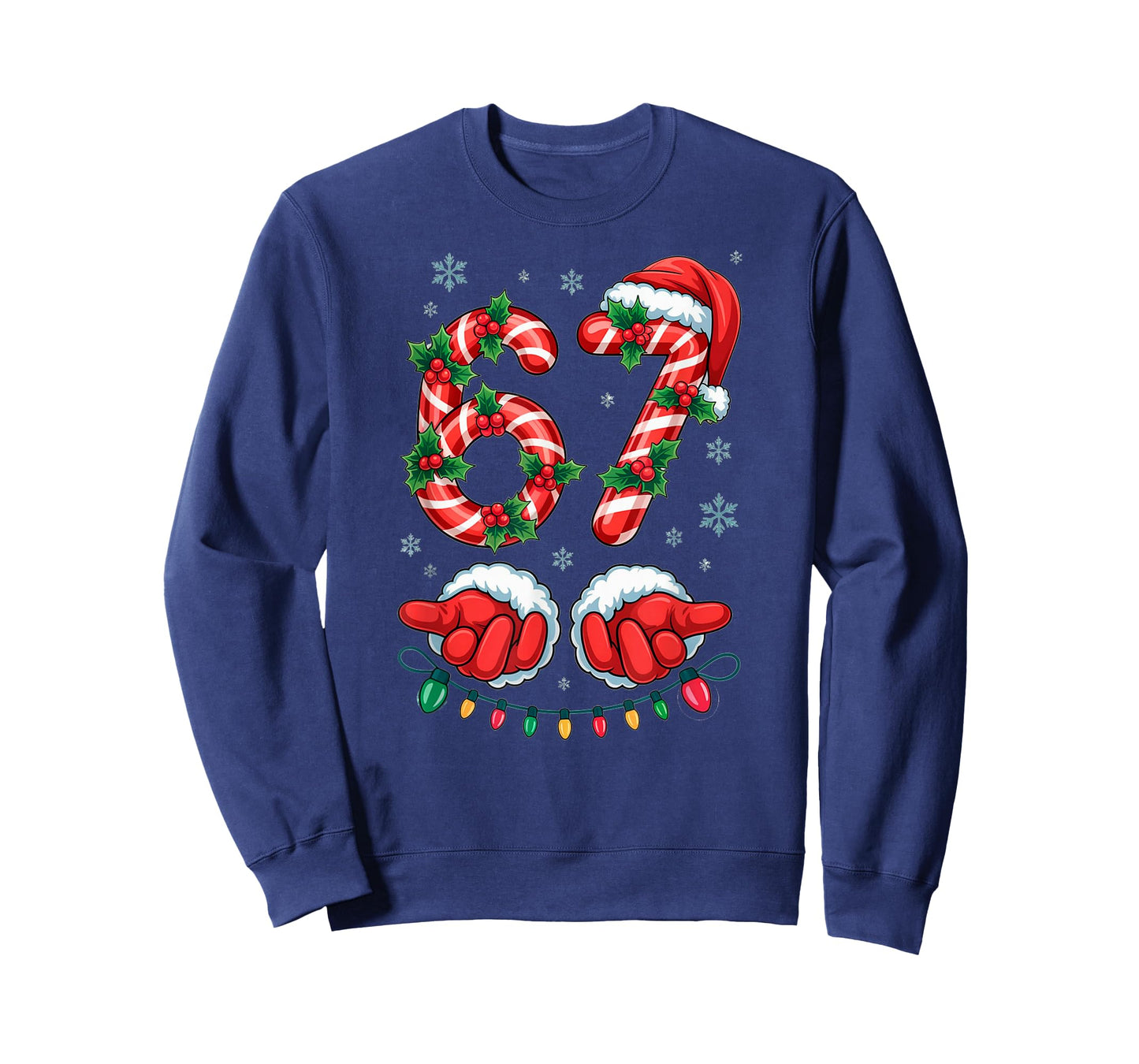Santa Six Seven 67 Meme Christmas 67 Candy Cane Kids Boys T-Shirt