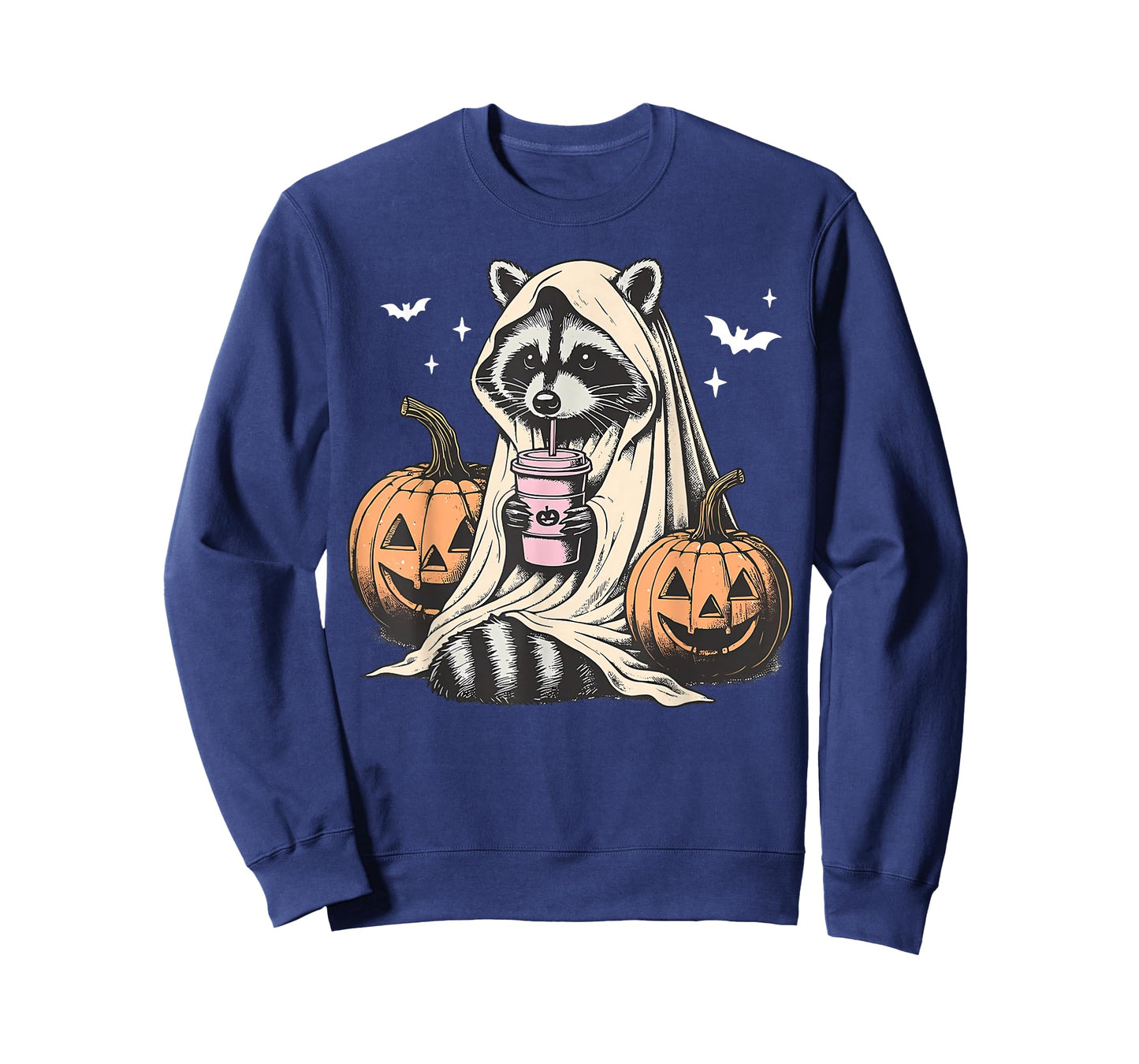 Spooky Ghost Raccoon Latte Halloween Fall Spooky Season T-Shirt