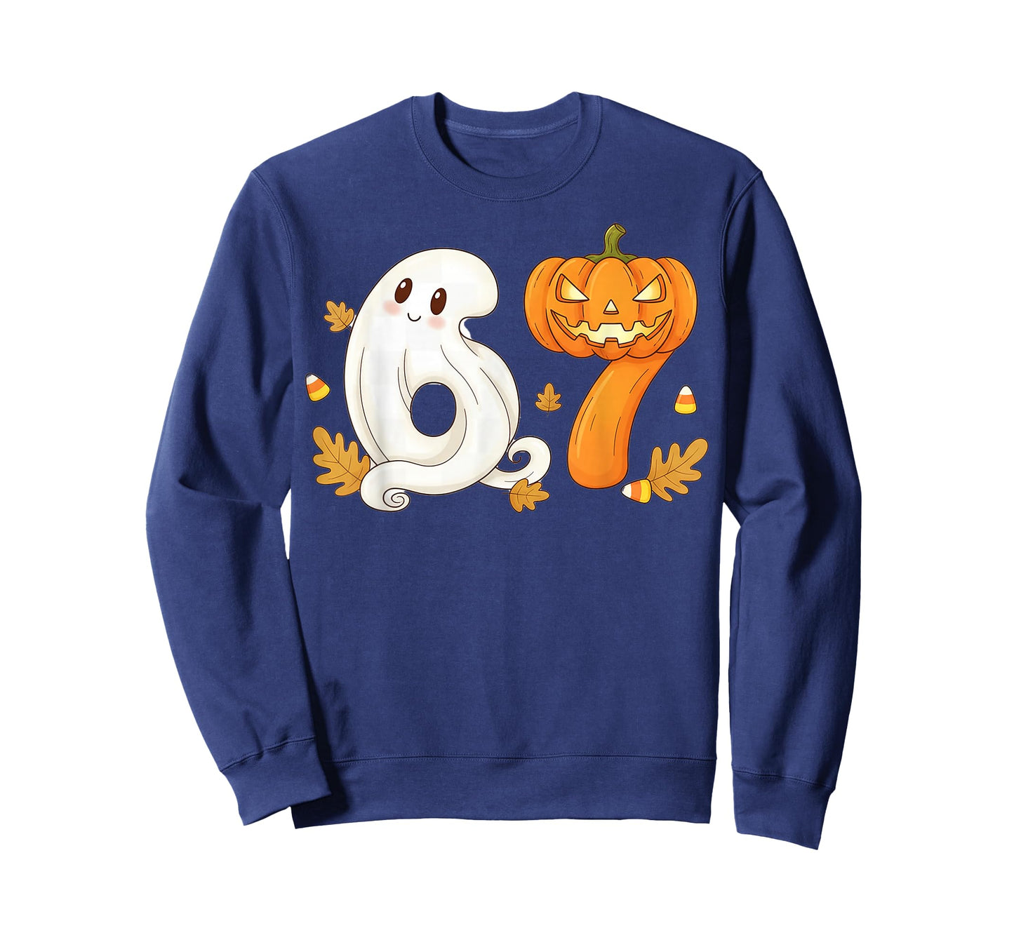 Ghost Scary Pumpkin Head 67 Six Seven Halloween Fun T-Shirt