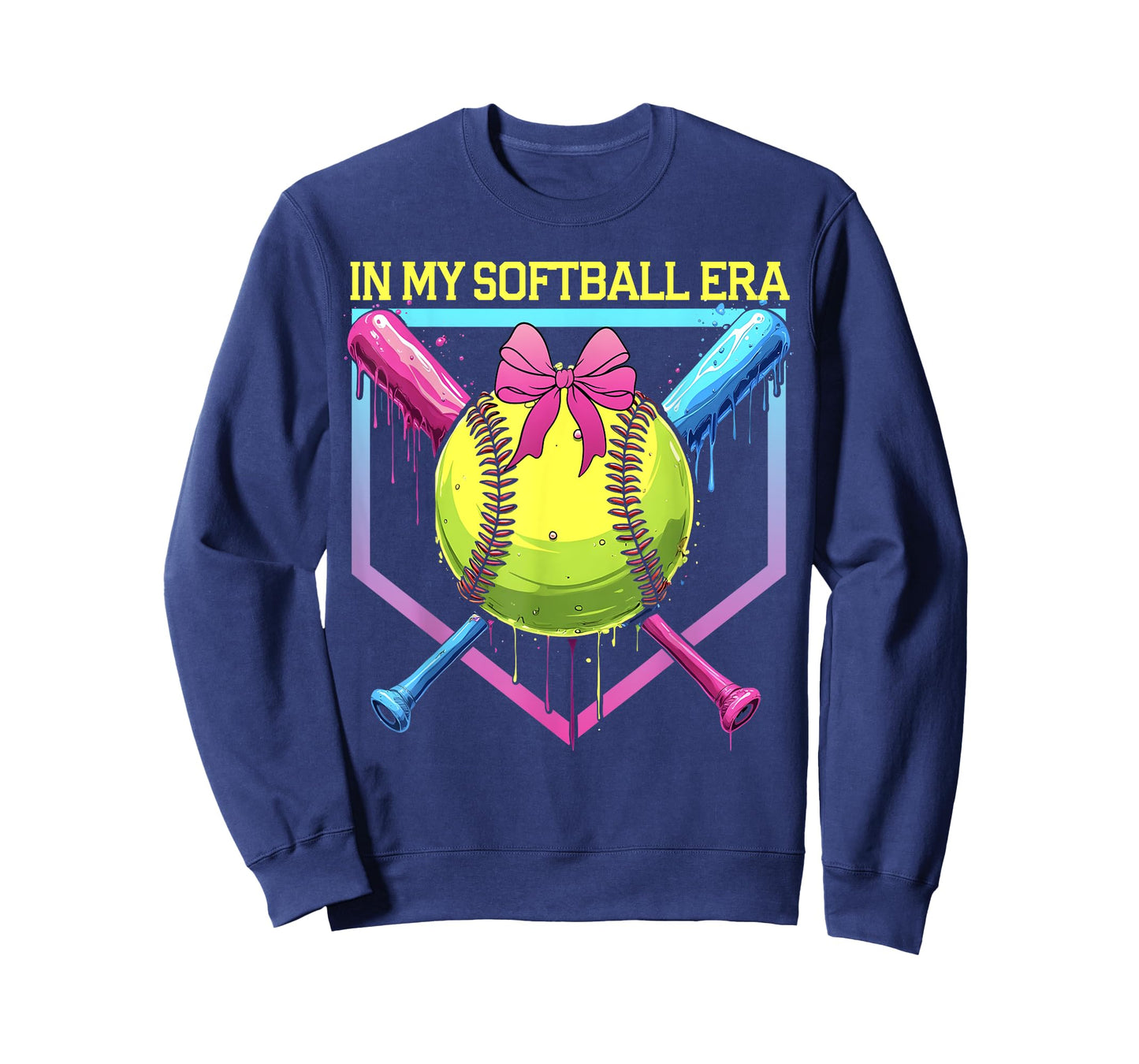 Softball Drip In My Softball Era Softball Mom Girls Game Day T-Shirt