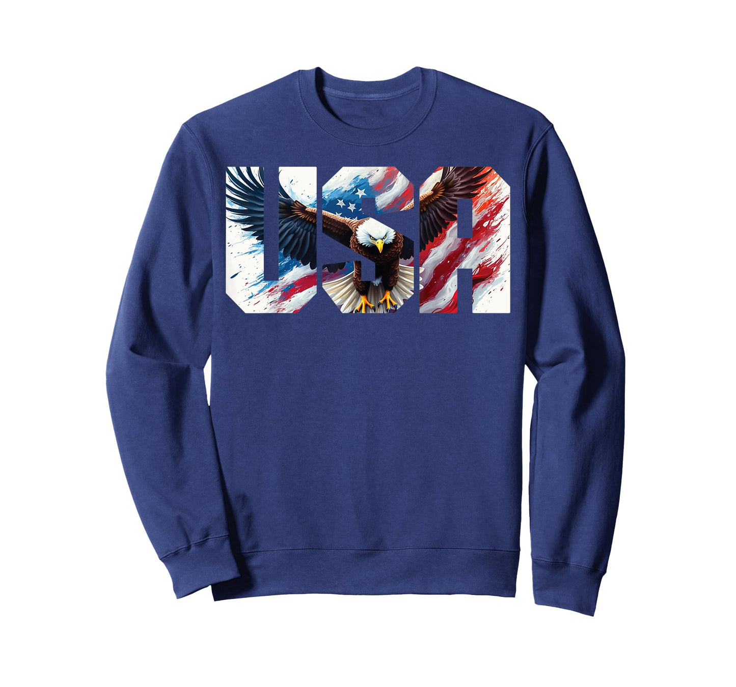 USA American Flag Women Men Bald Eagle Patriotic 4th of July T-Shirt
