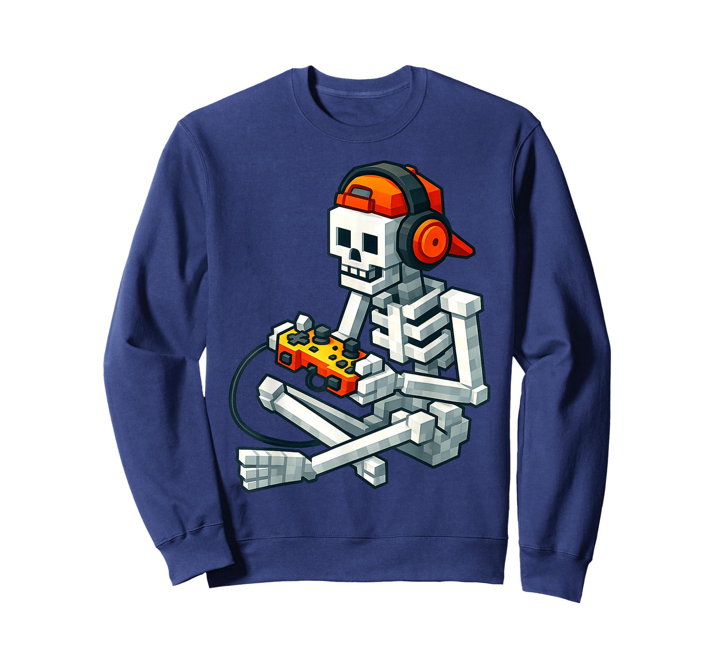 Halloween Skeleton Gamer Pixel Video Gaming Boys Men Kids T-Shirt
