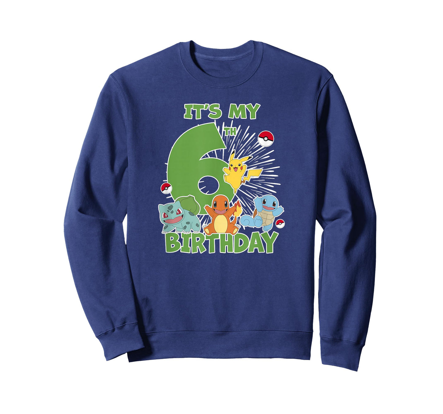 Pokémon It's My 6th Birthday Kanto Starters Celebration T-Shirt