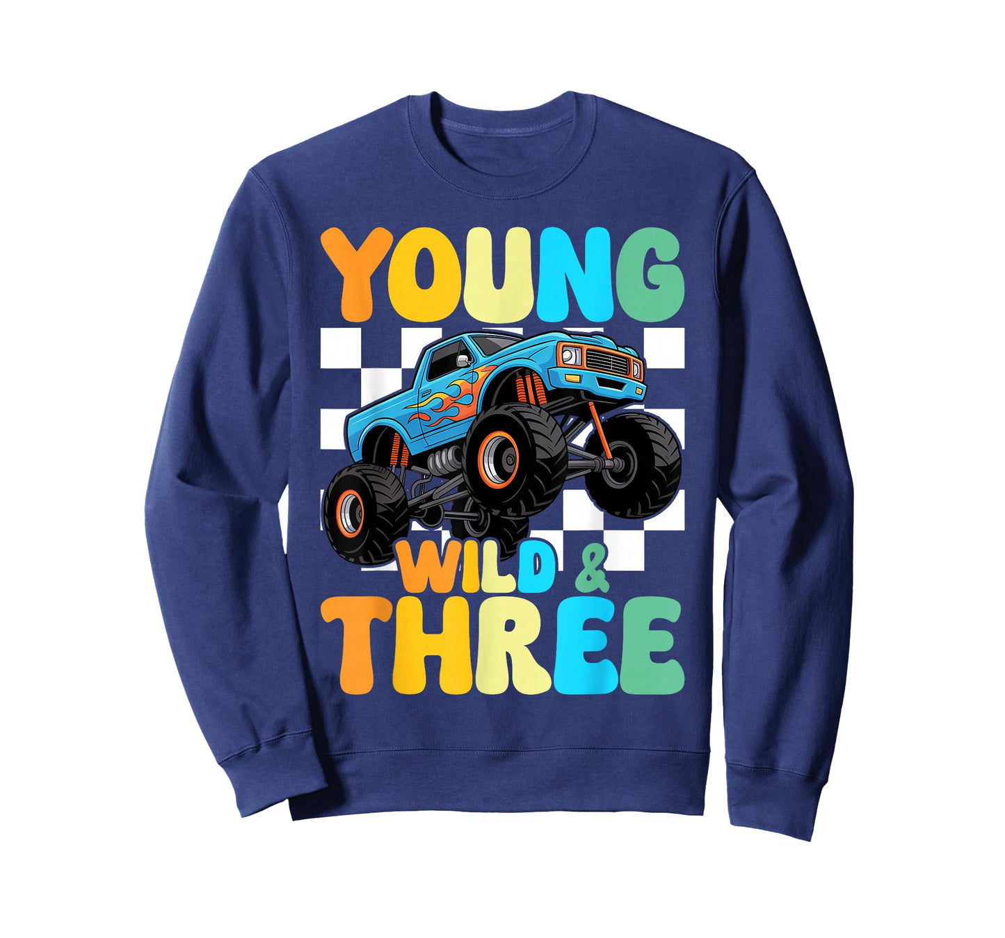 3rd Birthday Monster Truck Young Wild And Three T-Shirt