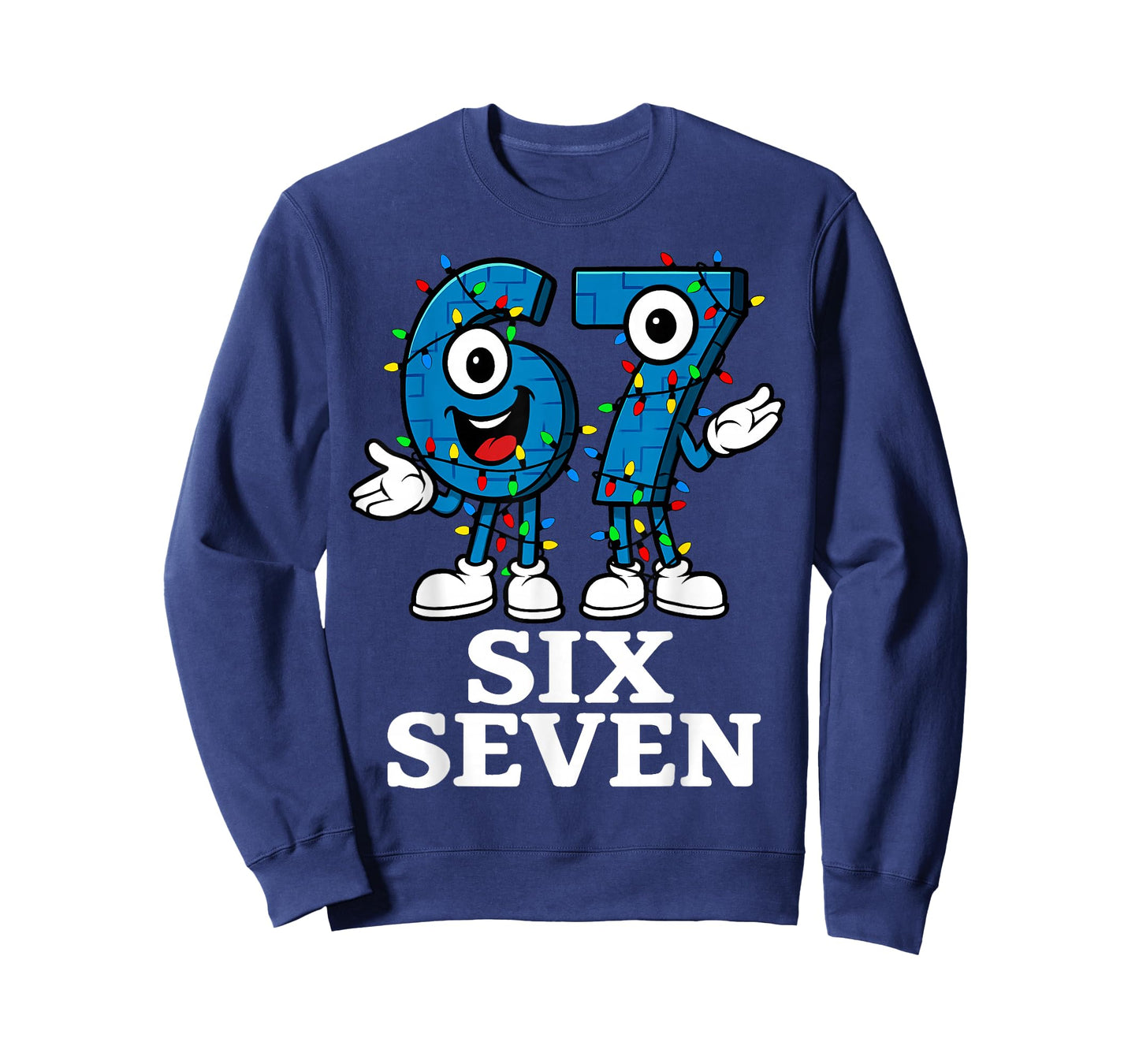 67 Six Seven 6-7 Christmas Lights - Funny Brainrot Kids Meme T-Shirt