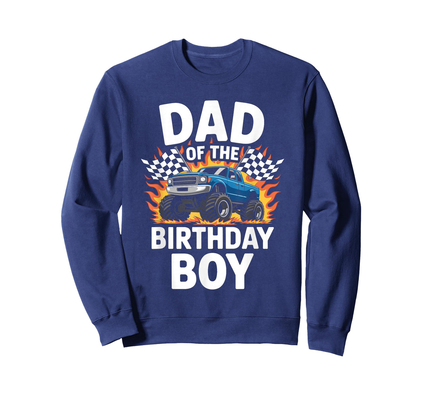 Dad Of The Birthday Boy Monster Truck Funny Party Men T-Shirt