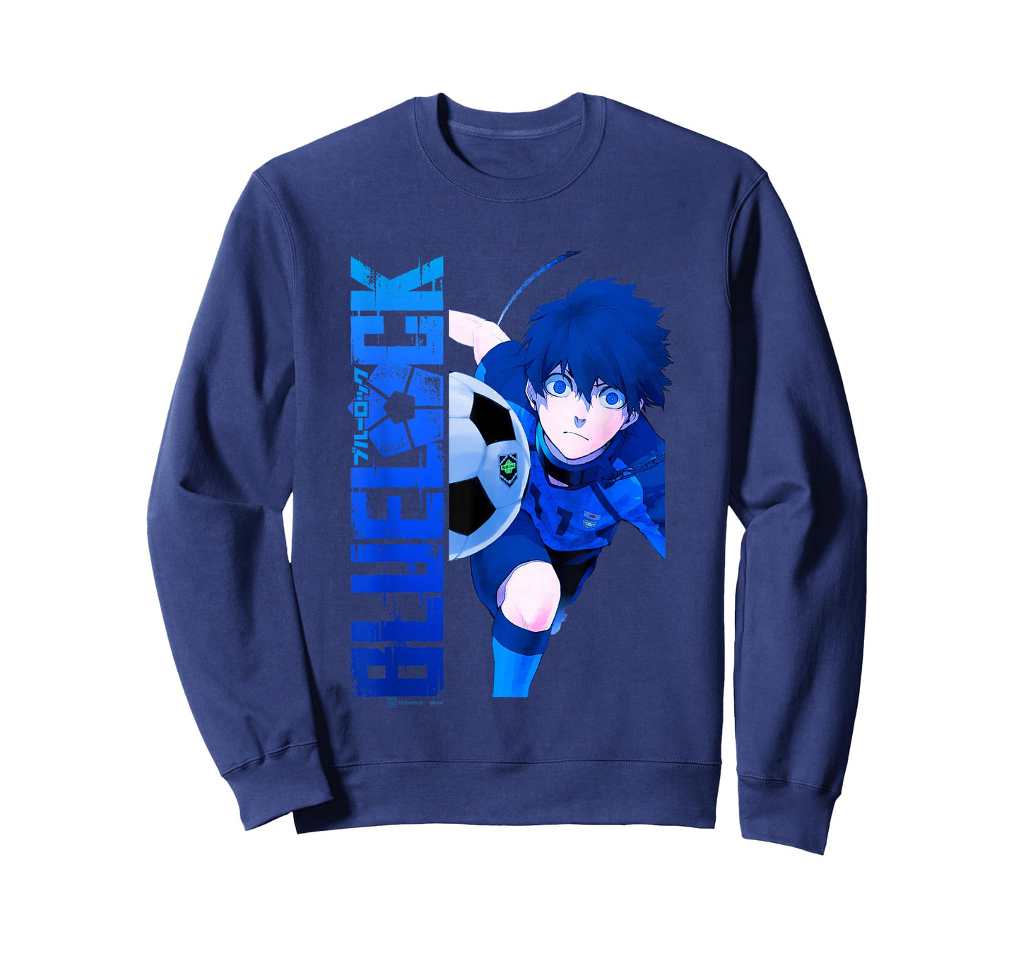 Blue Lock Blue Soccer Ball Split Panels T-Shirt