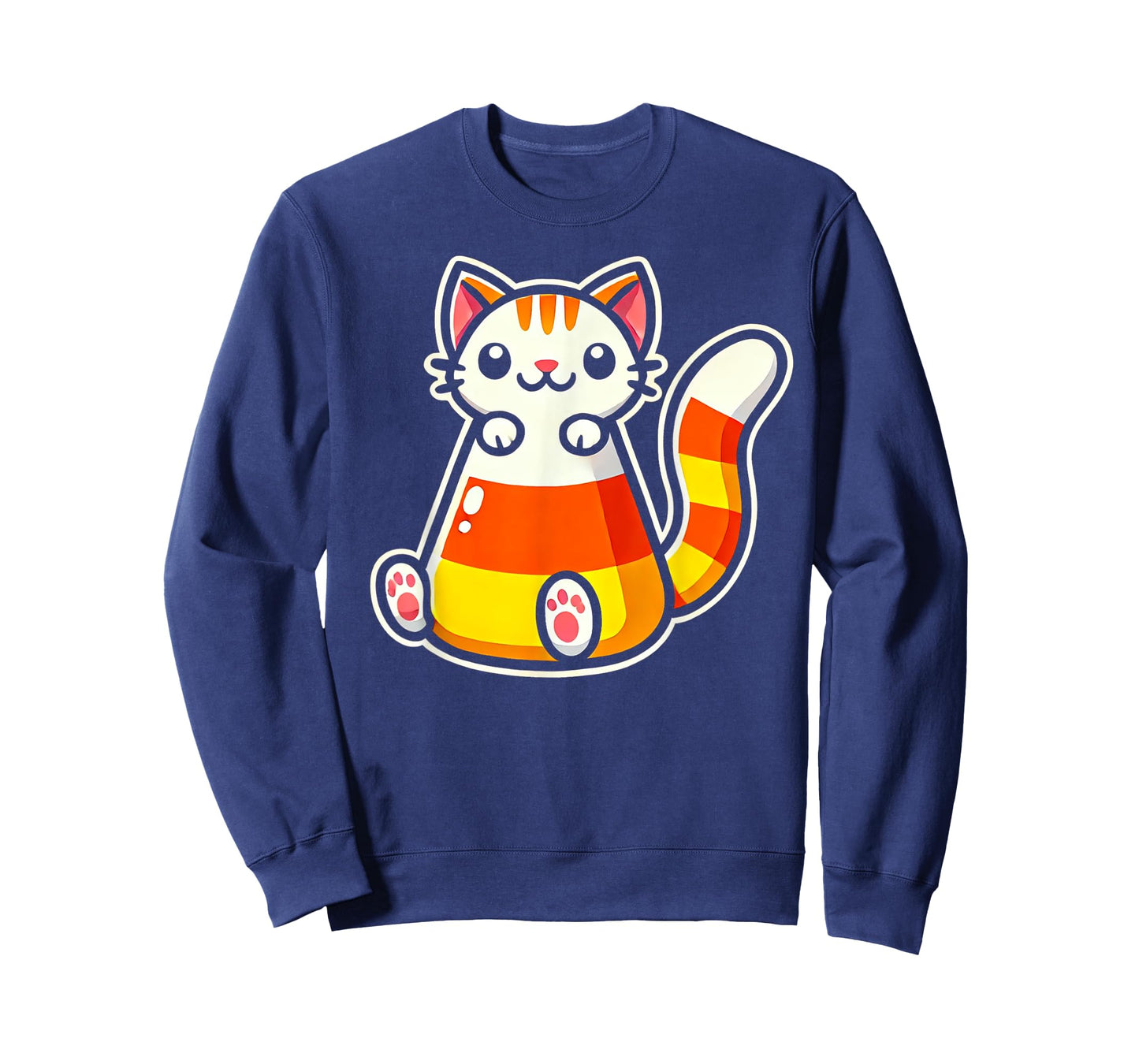 Candy Corn Cat Halloween Squish Kitty Kitten T-Shirt for Men Women Kids