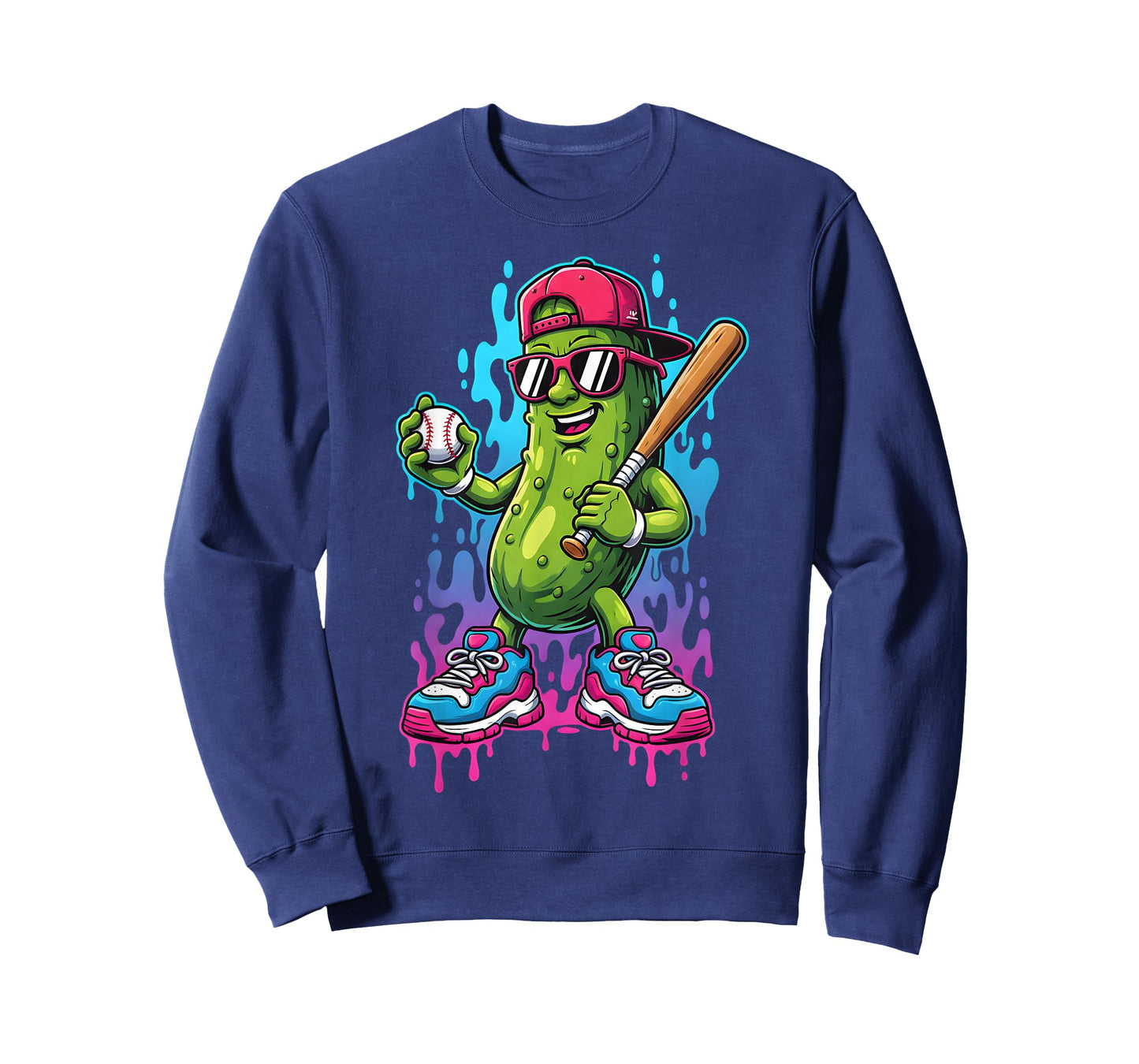 Baseball Ice Cream Drip Boys and Girls Batter Game Day T-Shirt