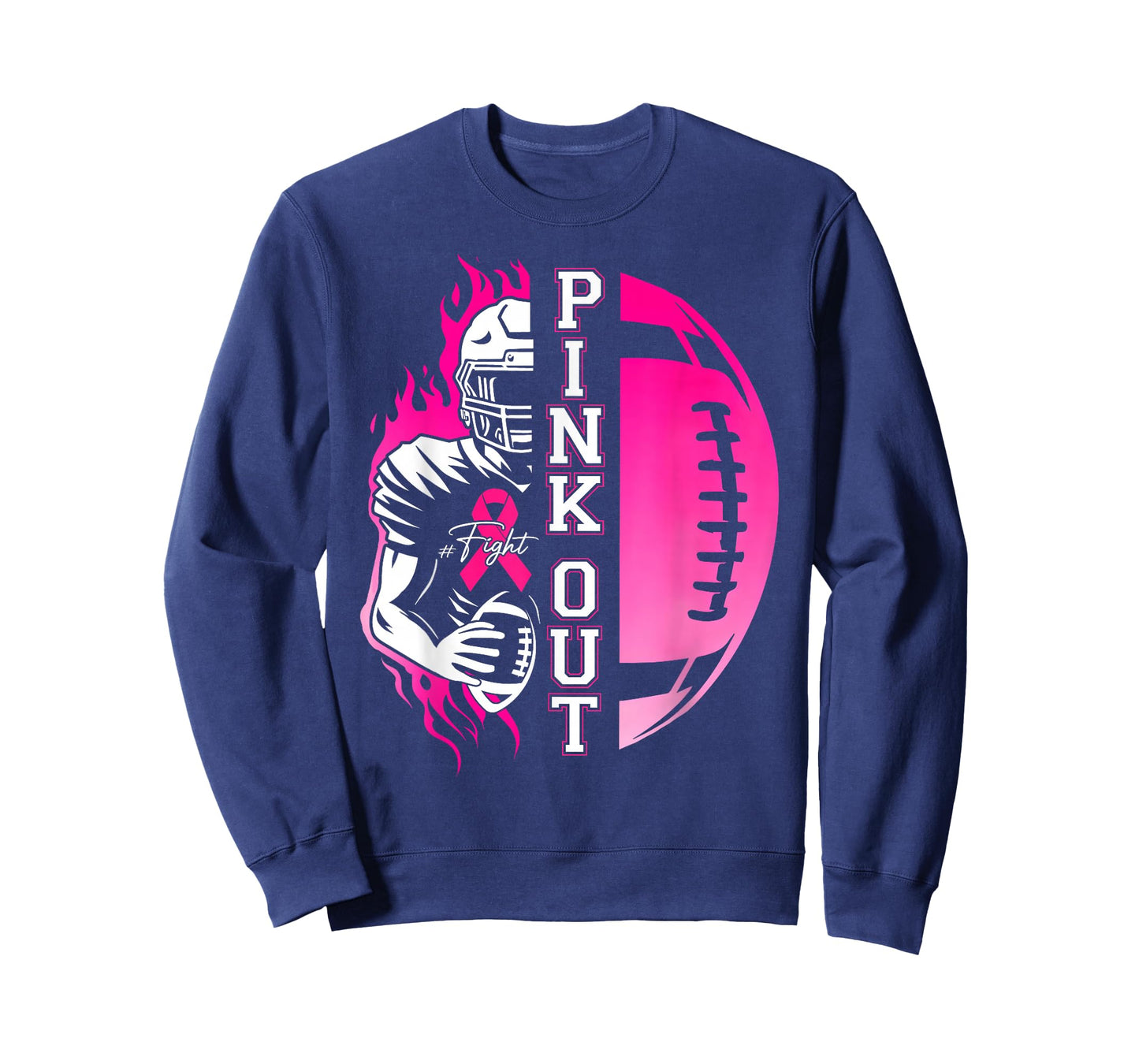 Football Pink Out Team Breast Cancer Awareness Month Womens T-Shirt