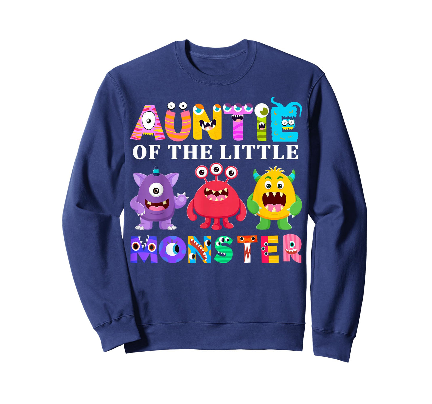 Auntie Of The Little Monster Birthday Party Family Monster T-Shirt