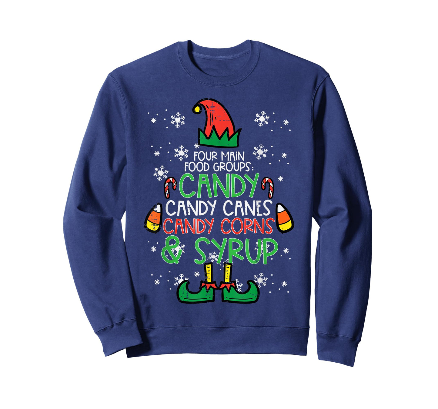 Christmas Food Groups Funny Xmas Candy Cane Men Women Kids T-Shirt