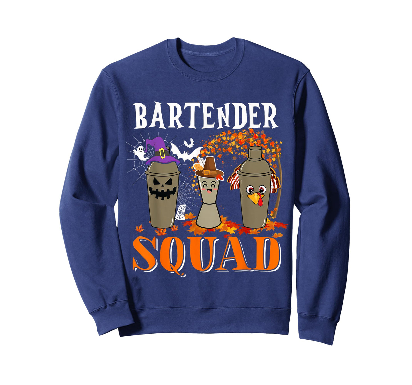Bartender Squad Thanksgiving Halloween Fall Fall Tre Boo Ghosts T-Shirt