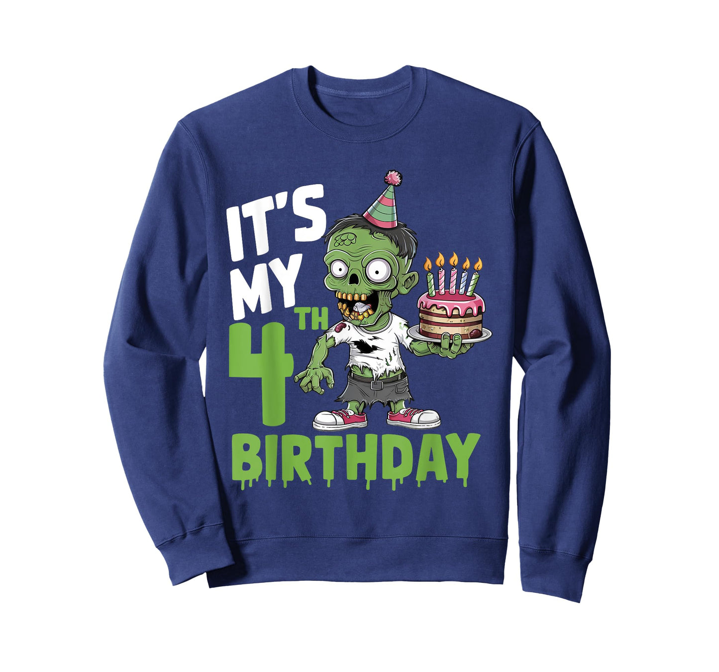 4th Birthday 4 Years Old Zombie Lover Halloween Boys Girls T-Shirt