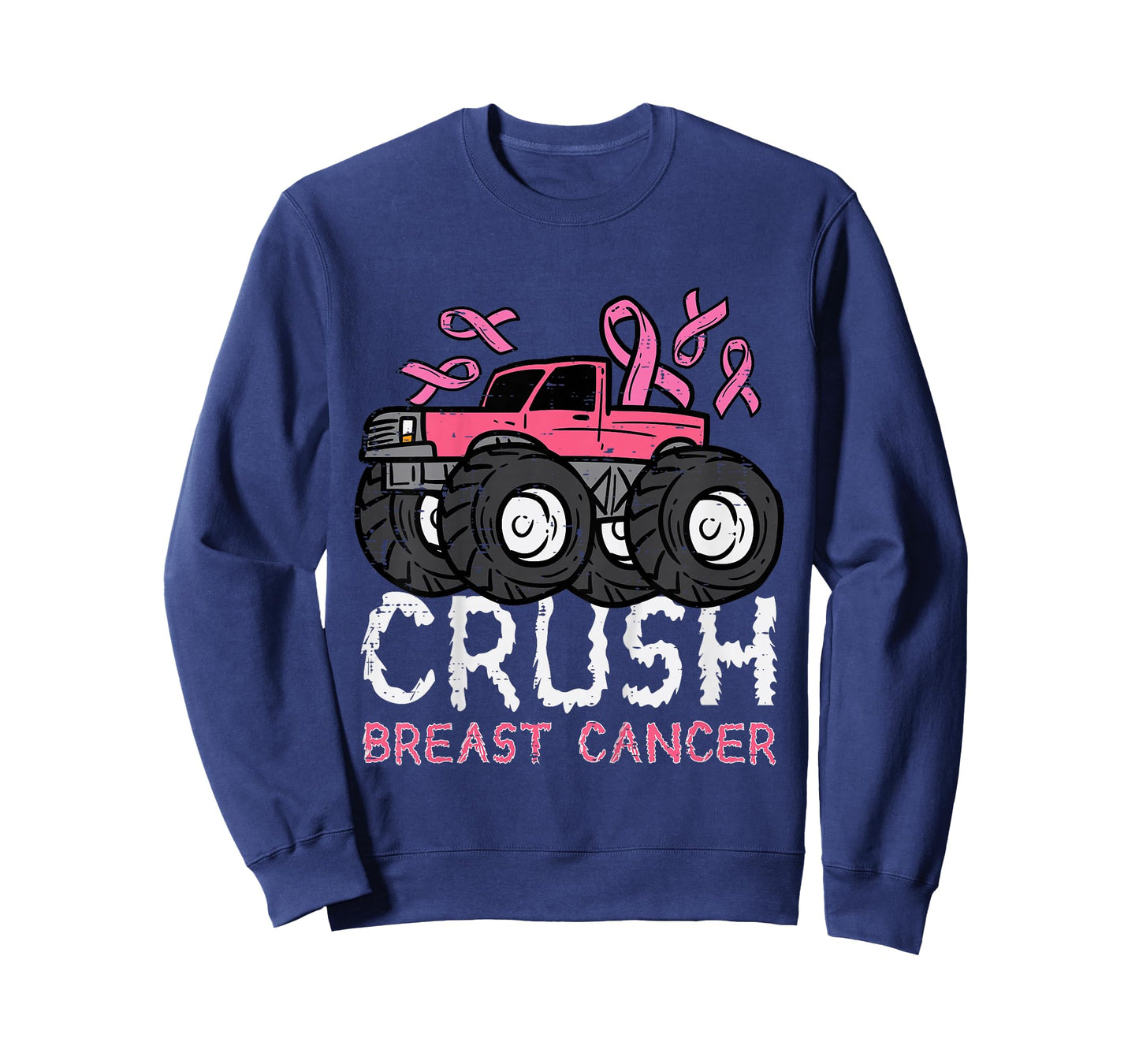 Kids Crush Breast Cancer Awareness Monster Truck Toddler Boy Kids T-Shirt