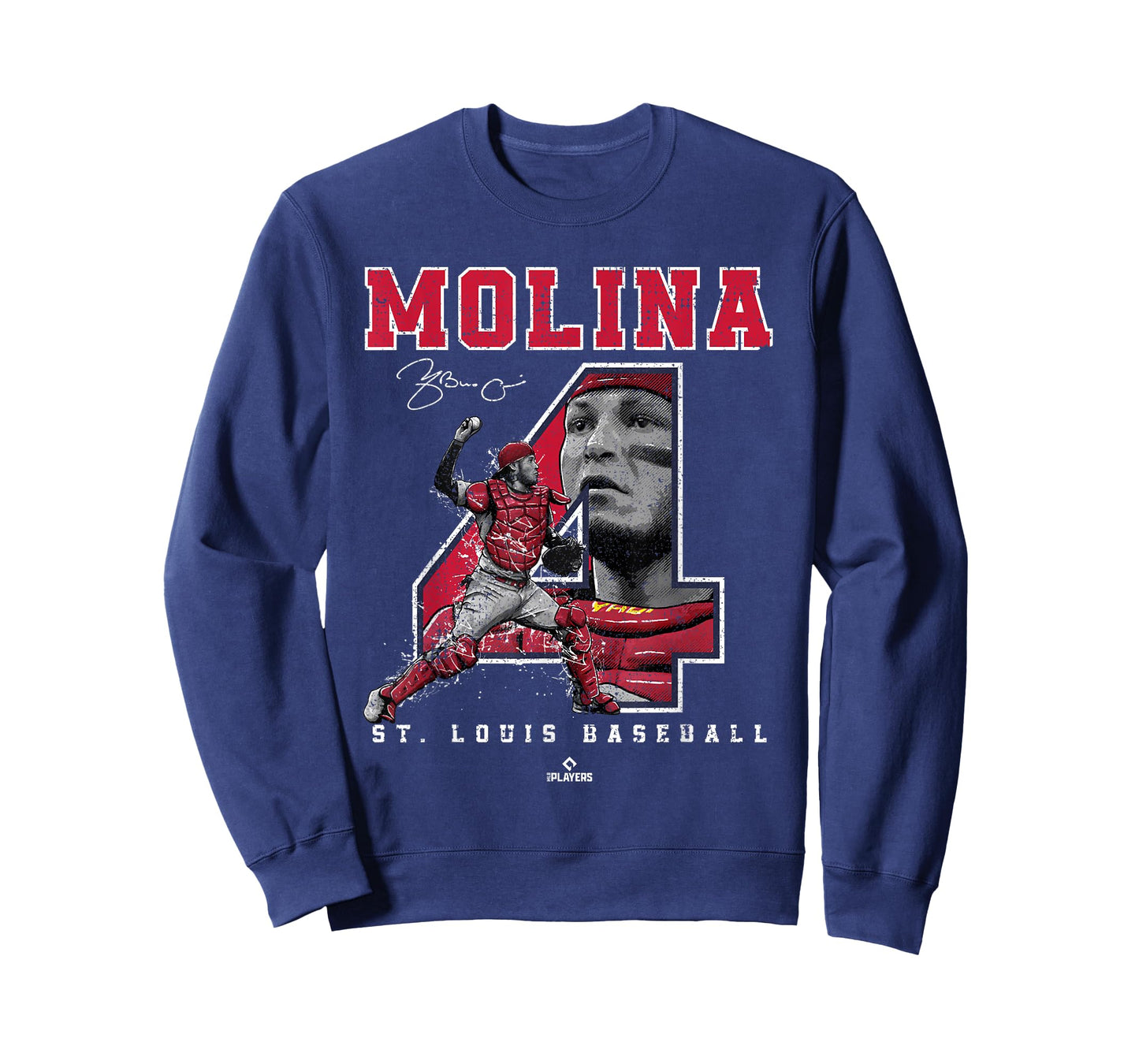 Number and Portrait Yadier Molina St Louis MLBPA T-Shirt