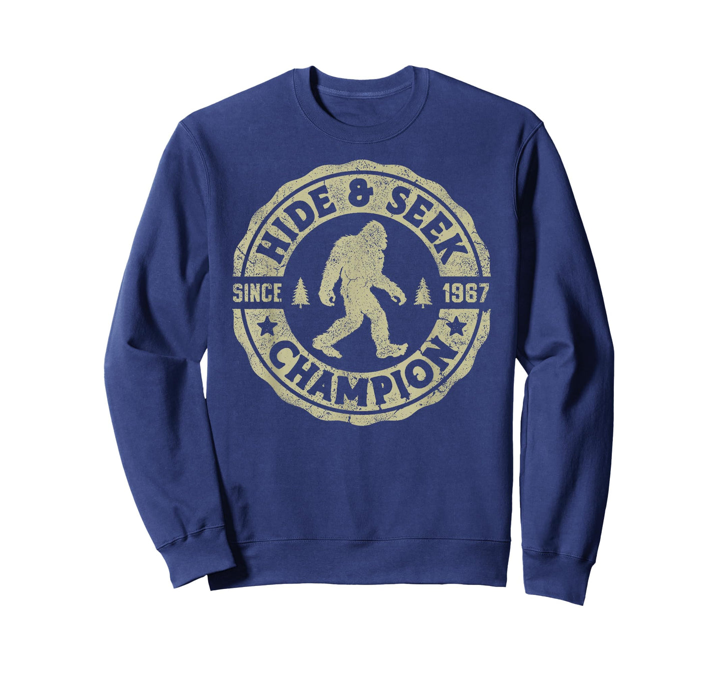 Bigfoot Hide And Seek Champion Funny Sasquatch Retro Vintage T-Shirt
