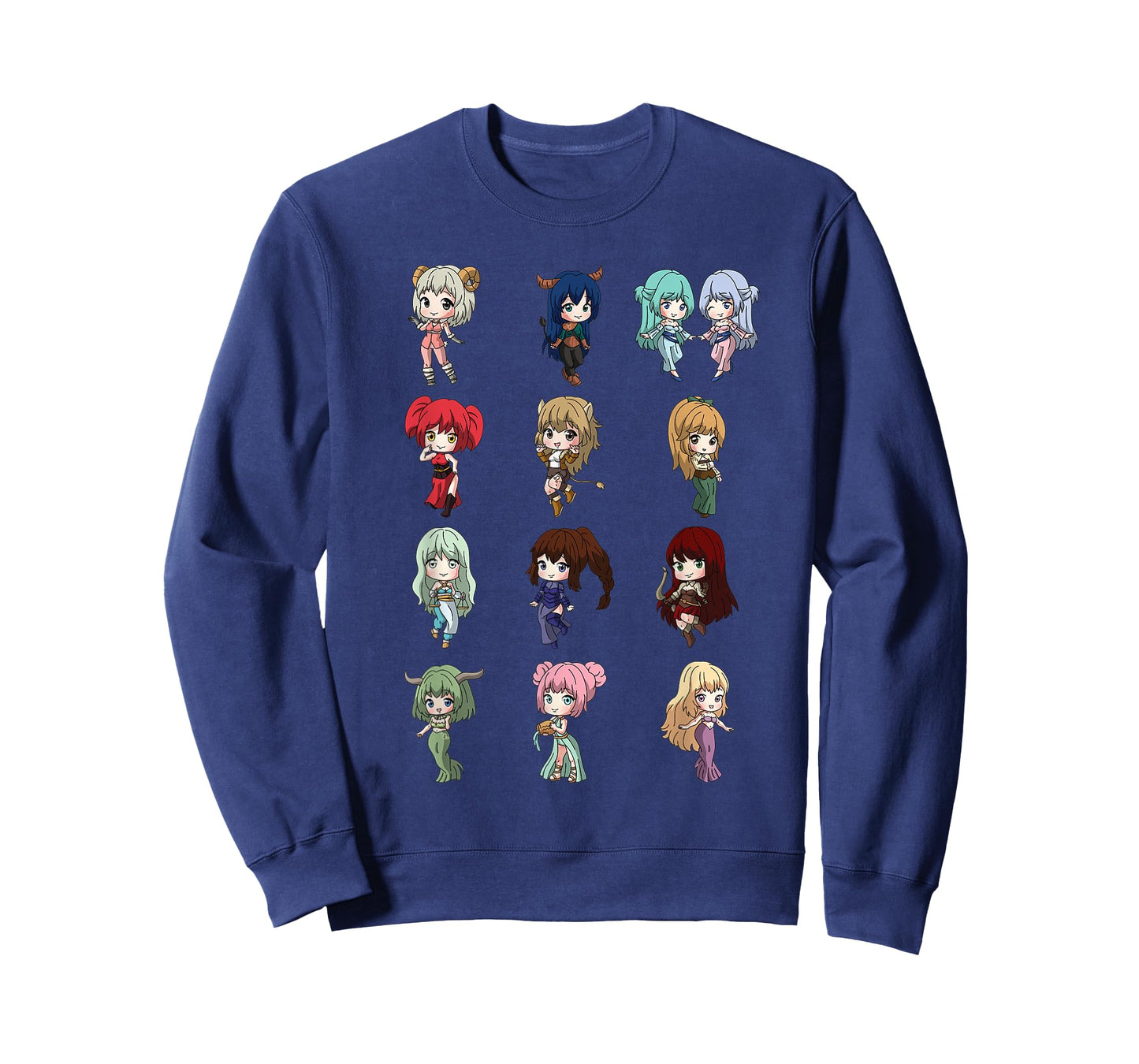 12 Horoscope Kawaii Anime Girl Zodiac Signs Astrology T-Shirt