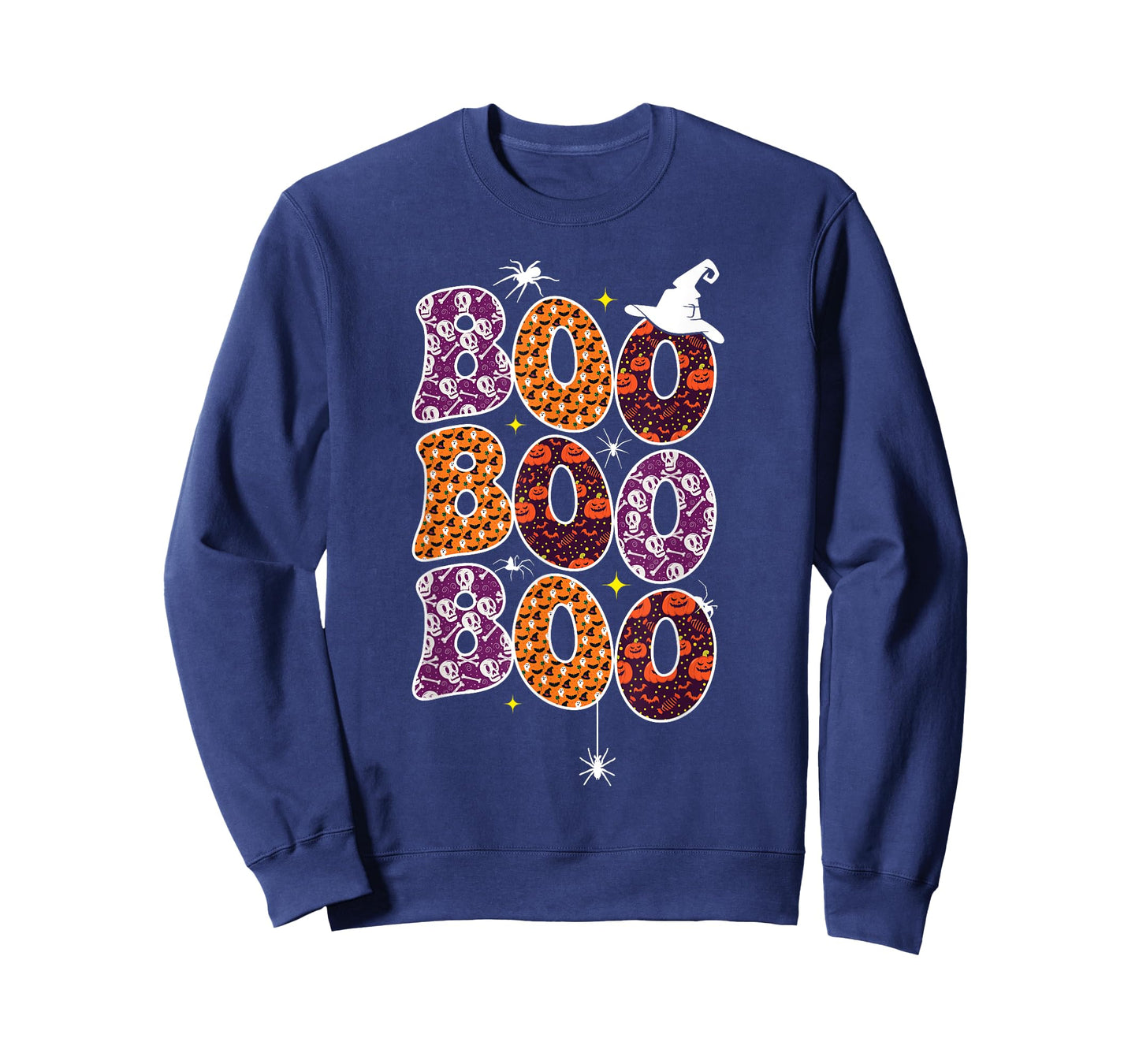 Boo With Spiders And Witch Hat Halloween Women Men T-Shirt