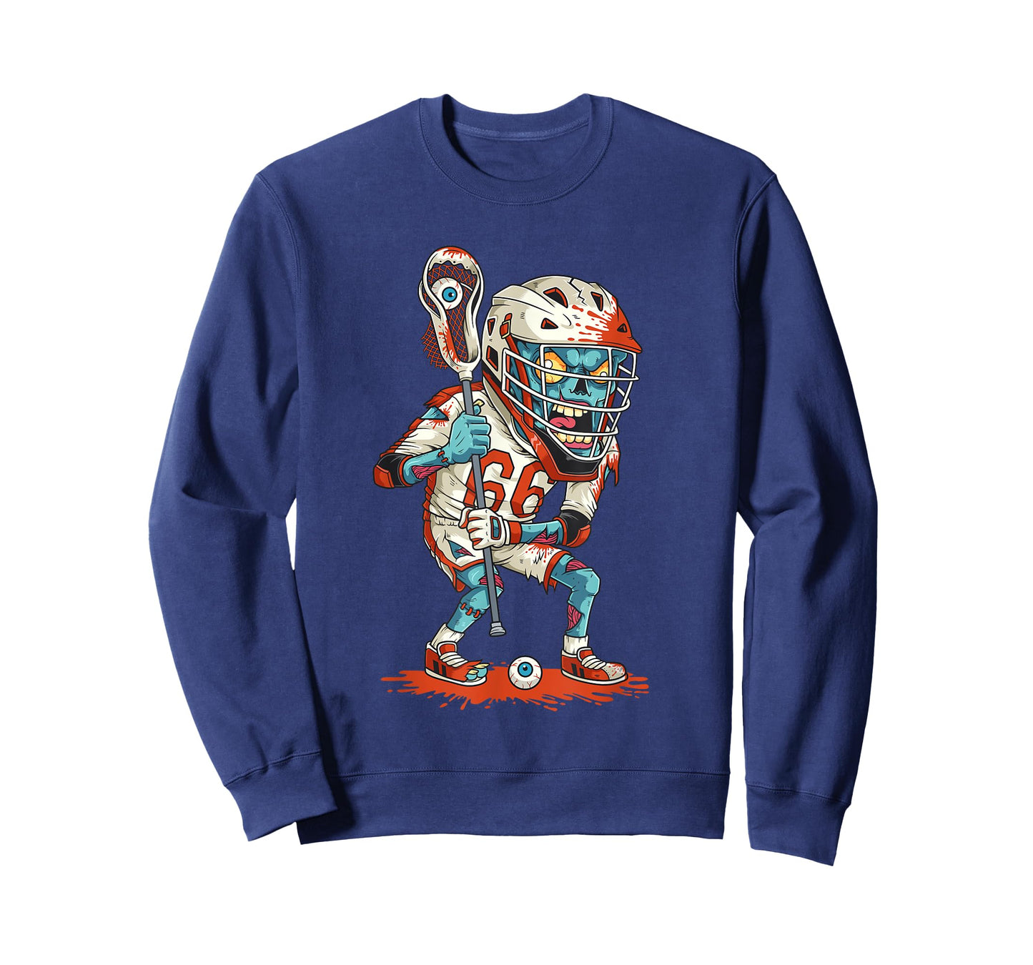 Mens Funny Lacrosse Zombie Player Lax Lazy Halloween Costume Gift T-Shirt