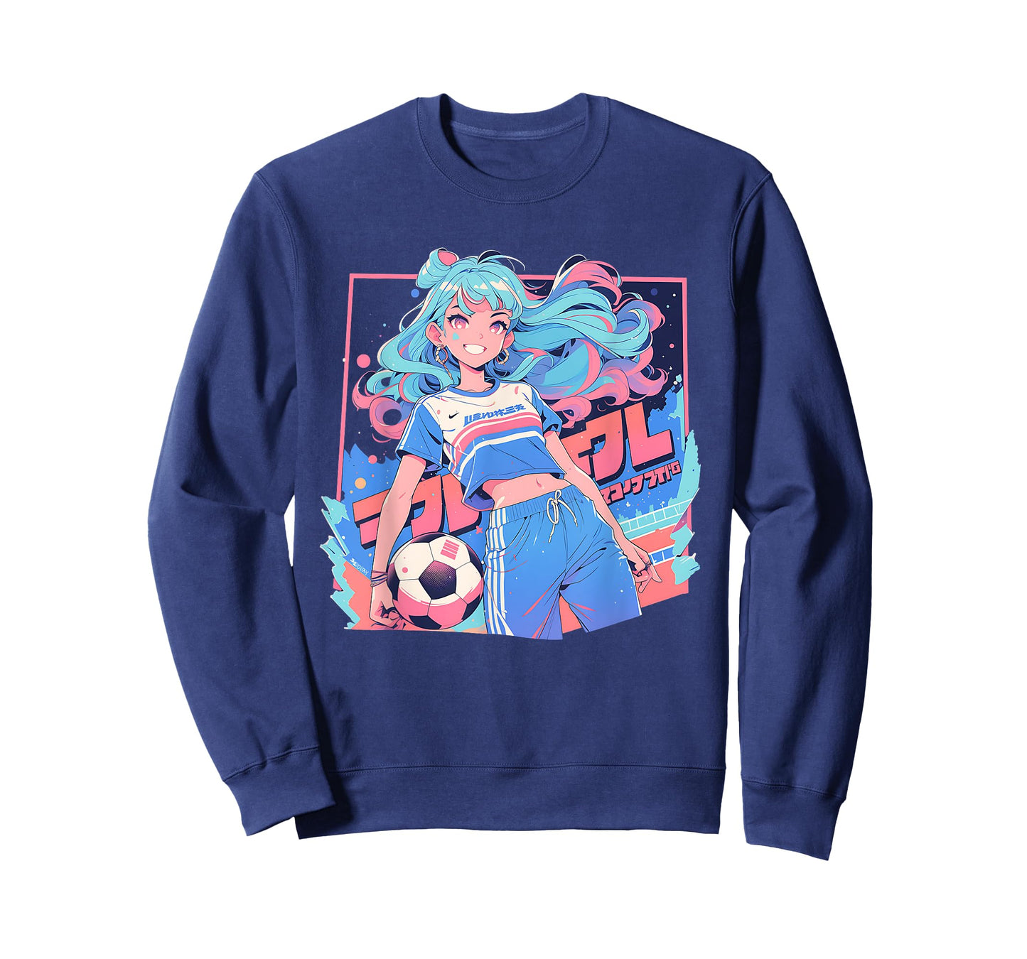 Soccer Girl in funny Pastel japan Anime Aesthetic japanese T-Shirt